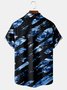 Men's Geometric Stripe Print Casual Breathable Hawaiian Short Sleeve Shirt