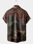 Men's Ocean Floral Print Casual Fabric Fashion Pocket Hawaiian Lapel Short Sleeve Shirt