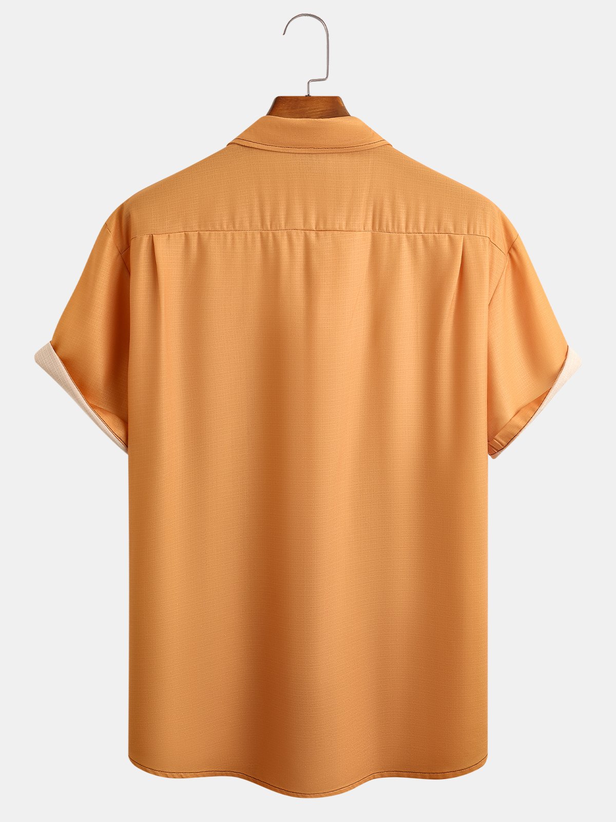 Stripe Chest Pocket Short Sleeve Casual Bowling Shirt