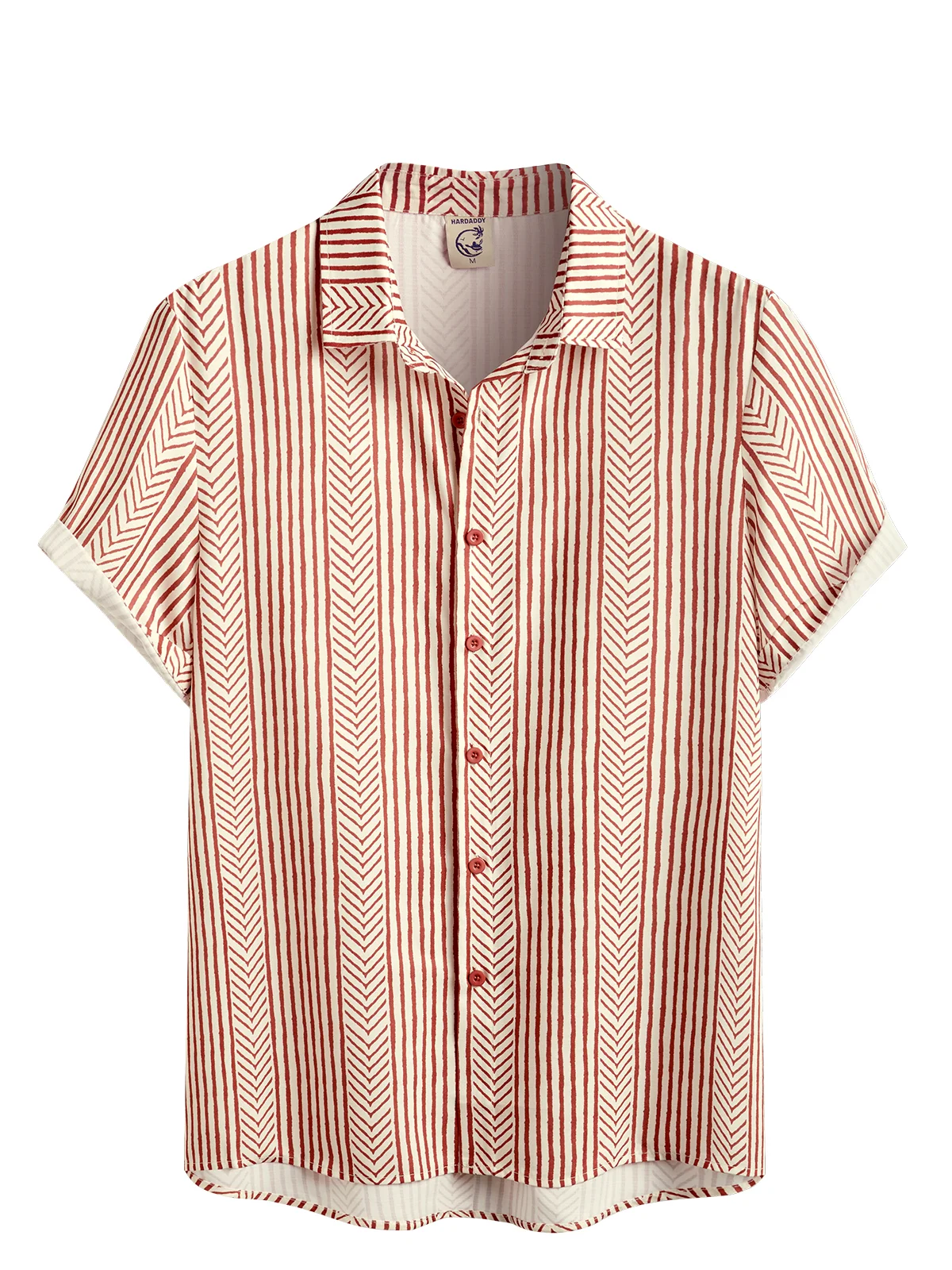 Retro Striped Chest Pocket Short Sleeve Shirt