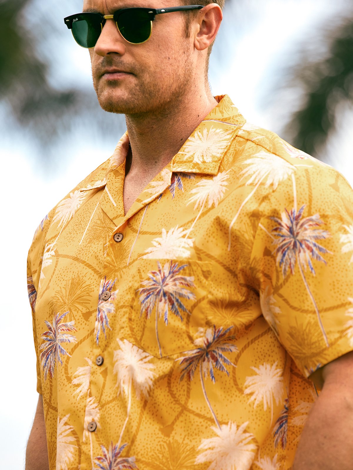 Hardaddy® Cotton Coconut Tree Chest Pocket Resort Shirt