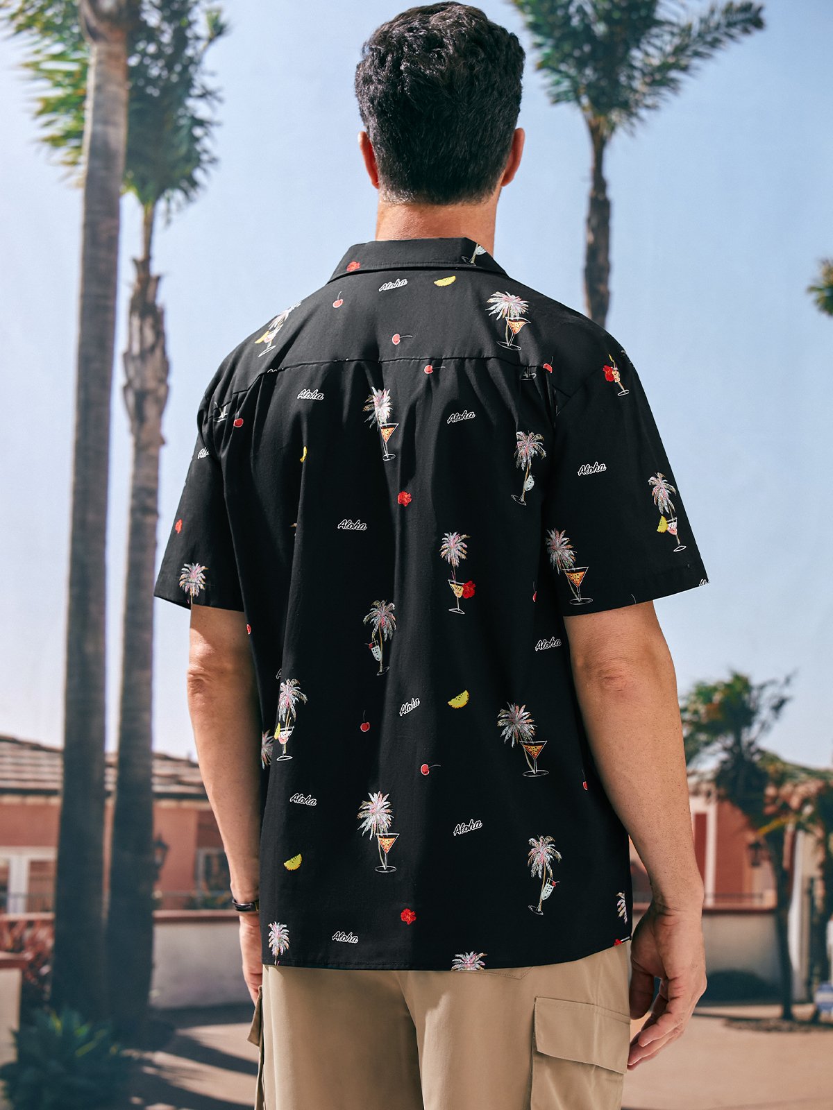 Hardaddy® Cotton Coconut Tree Chest Pocket Resort Shirt