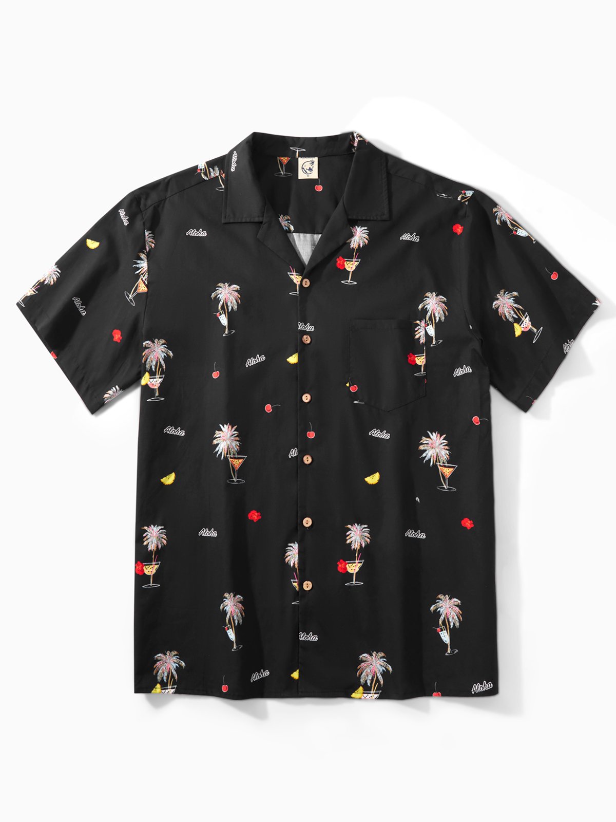 Hardaddy® Cotton Coconut Tree Chest Pocket Resort Shirt