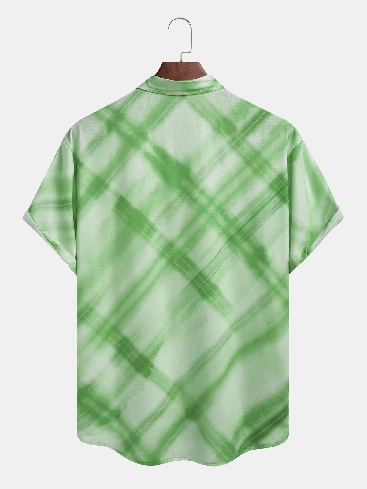 Check Print Chest Pocket Short Sleeve Resort Shirt