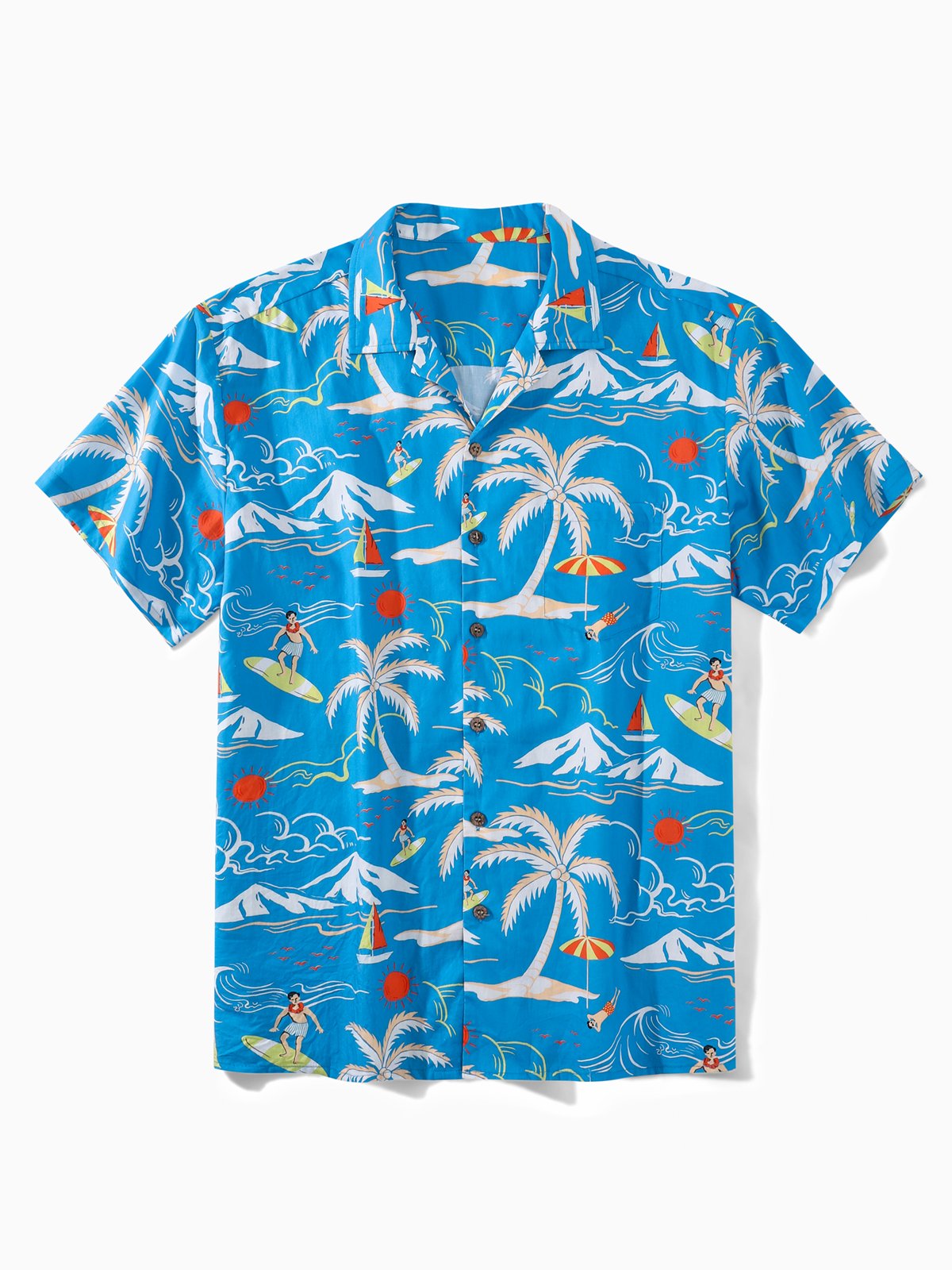 Hardaddy® Cotton Palm Tree Aloha Shirt