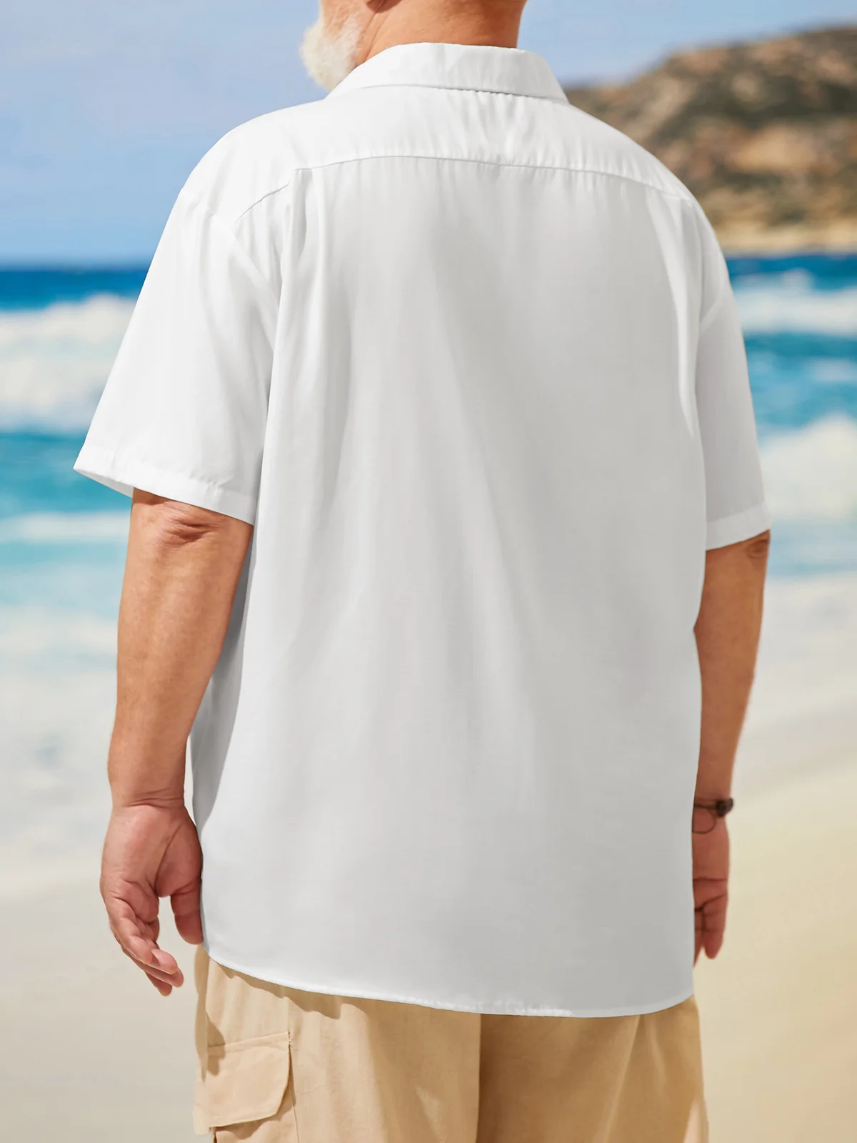 Big Size Coconut Tree Chest Pocket Short Sleeve Resort Shirt