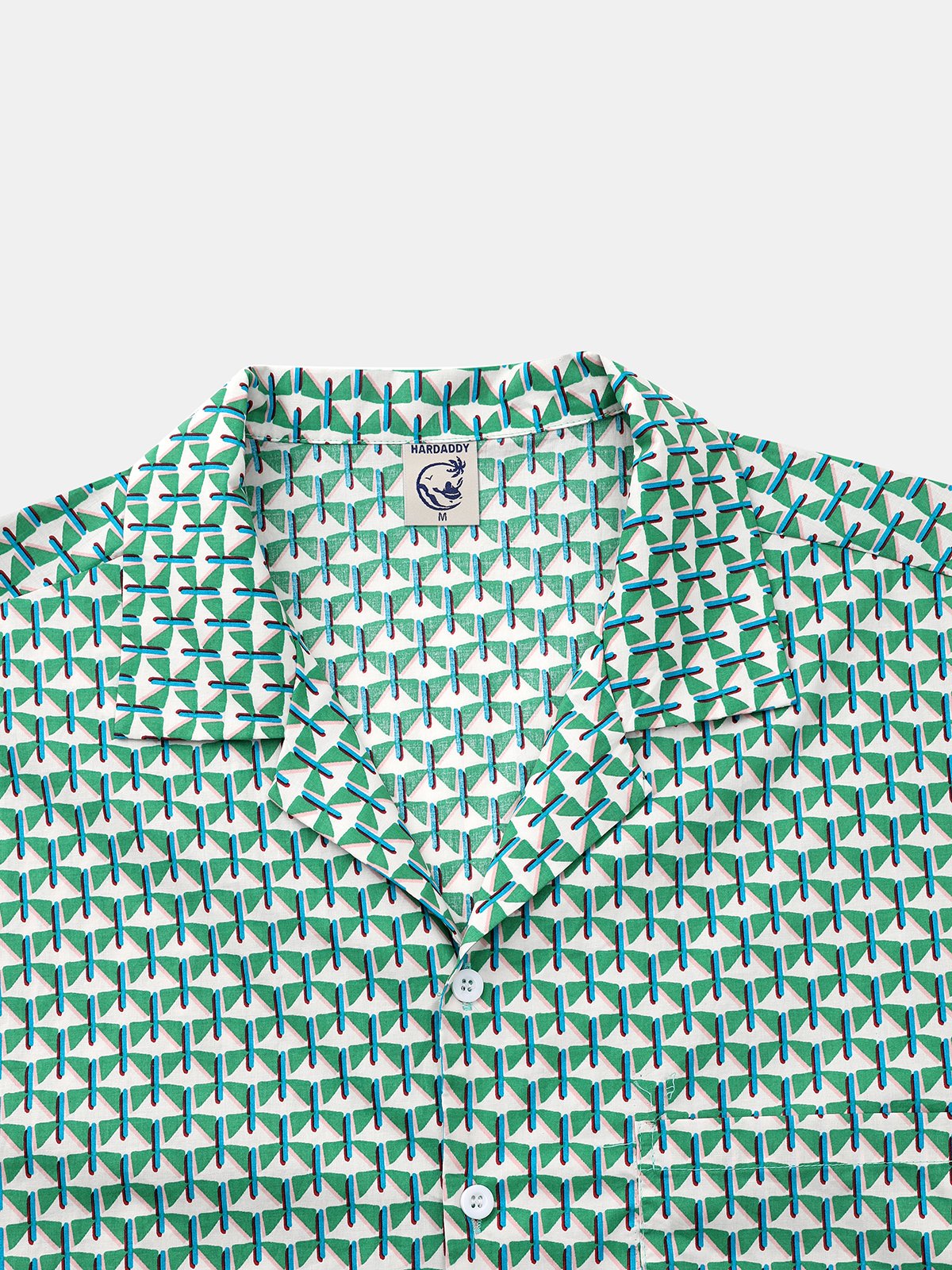 Geometric Color Block Chest Pocket Long Sleeves Casual Shirt