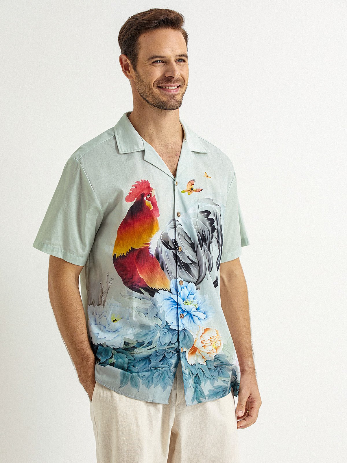 Hardaddy® Cotton Rooster Aloha Shirt
