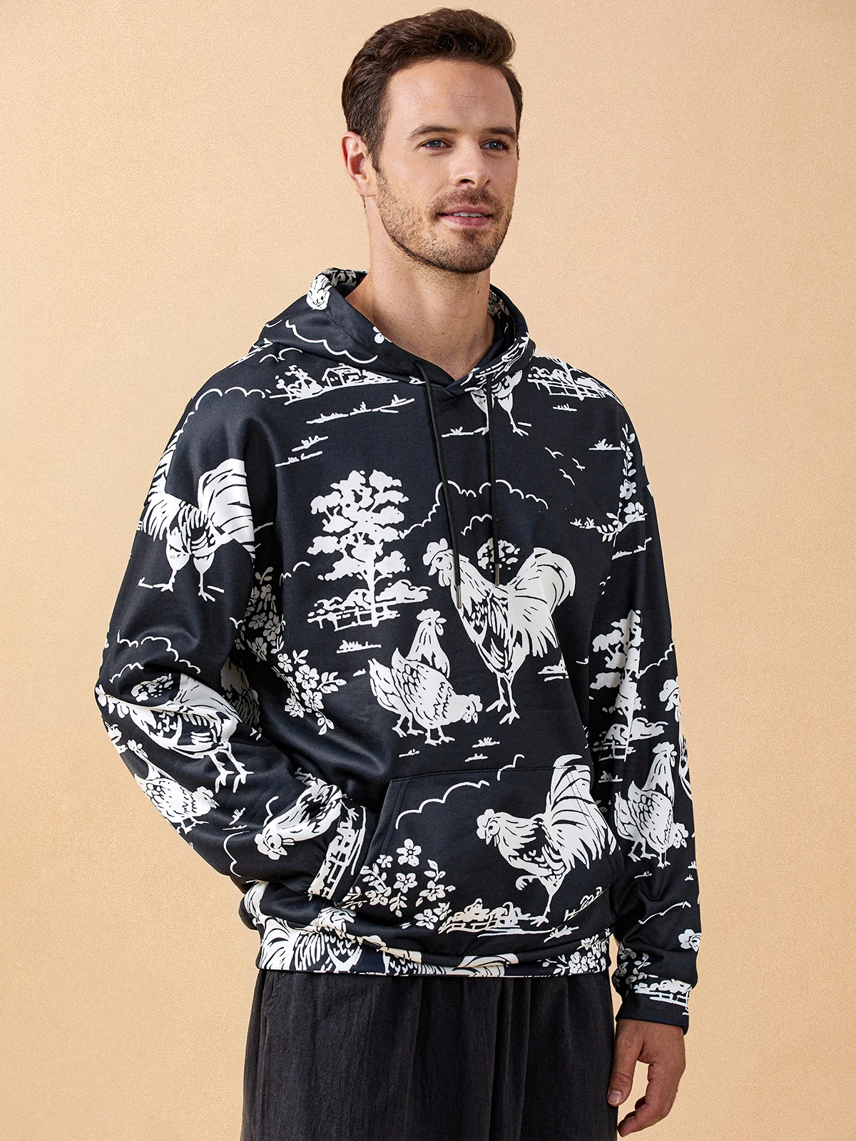Japanese Rooster Casual Hoodie