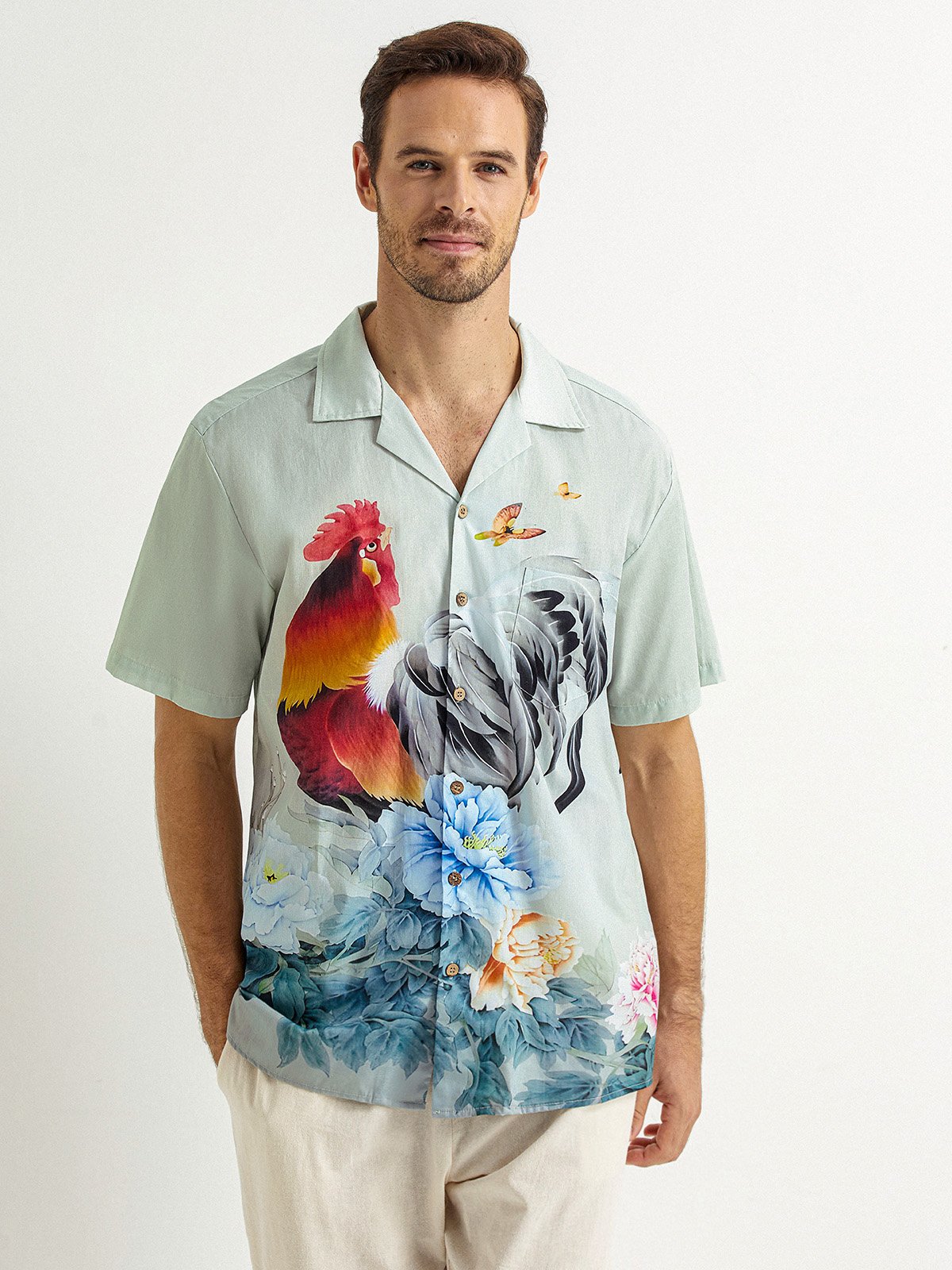 Hardaddy® Cotton Rooster Aloha Shirt