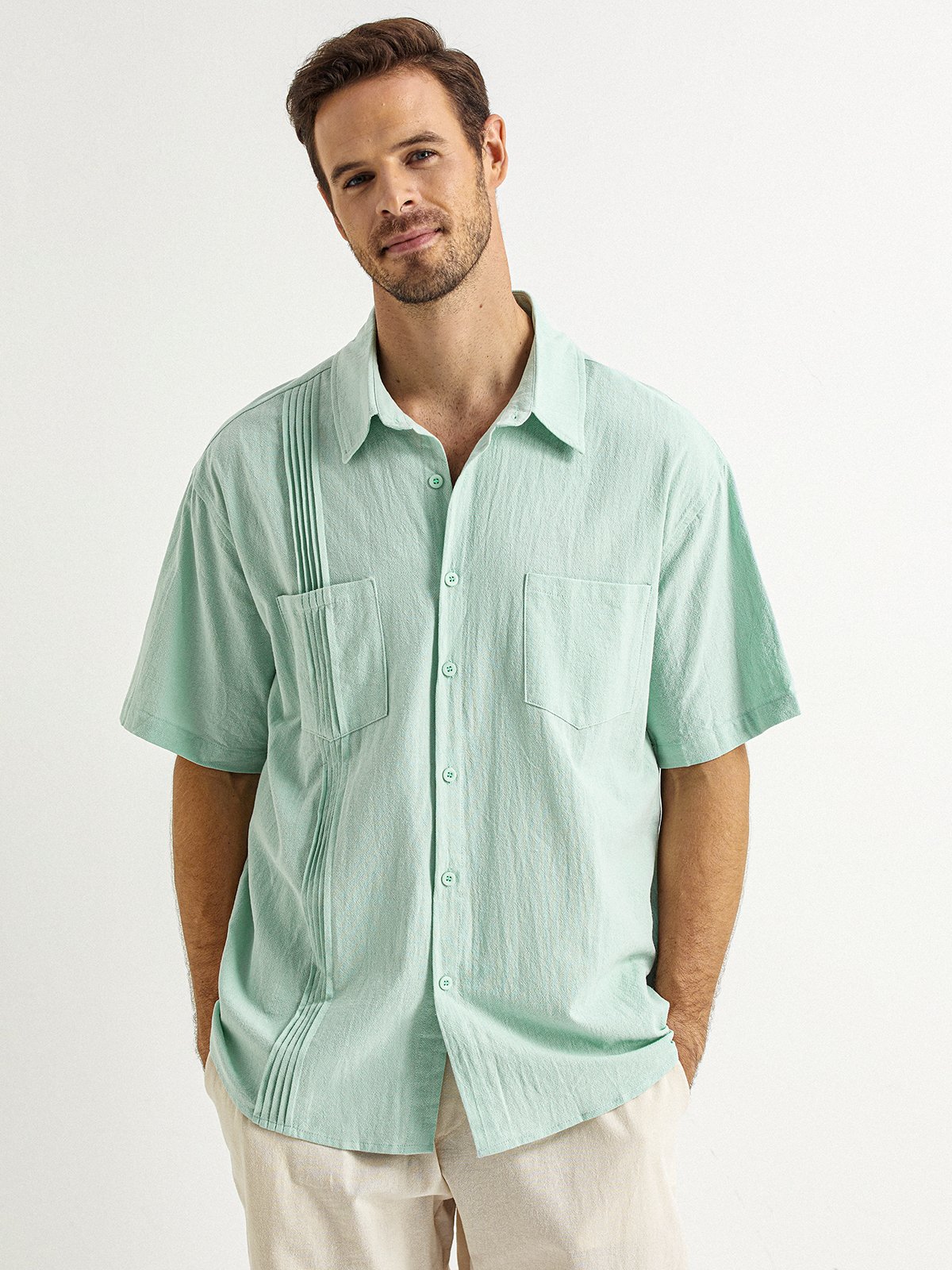 Hardaddy® Cotton Pleated Guayabera Shirt