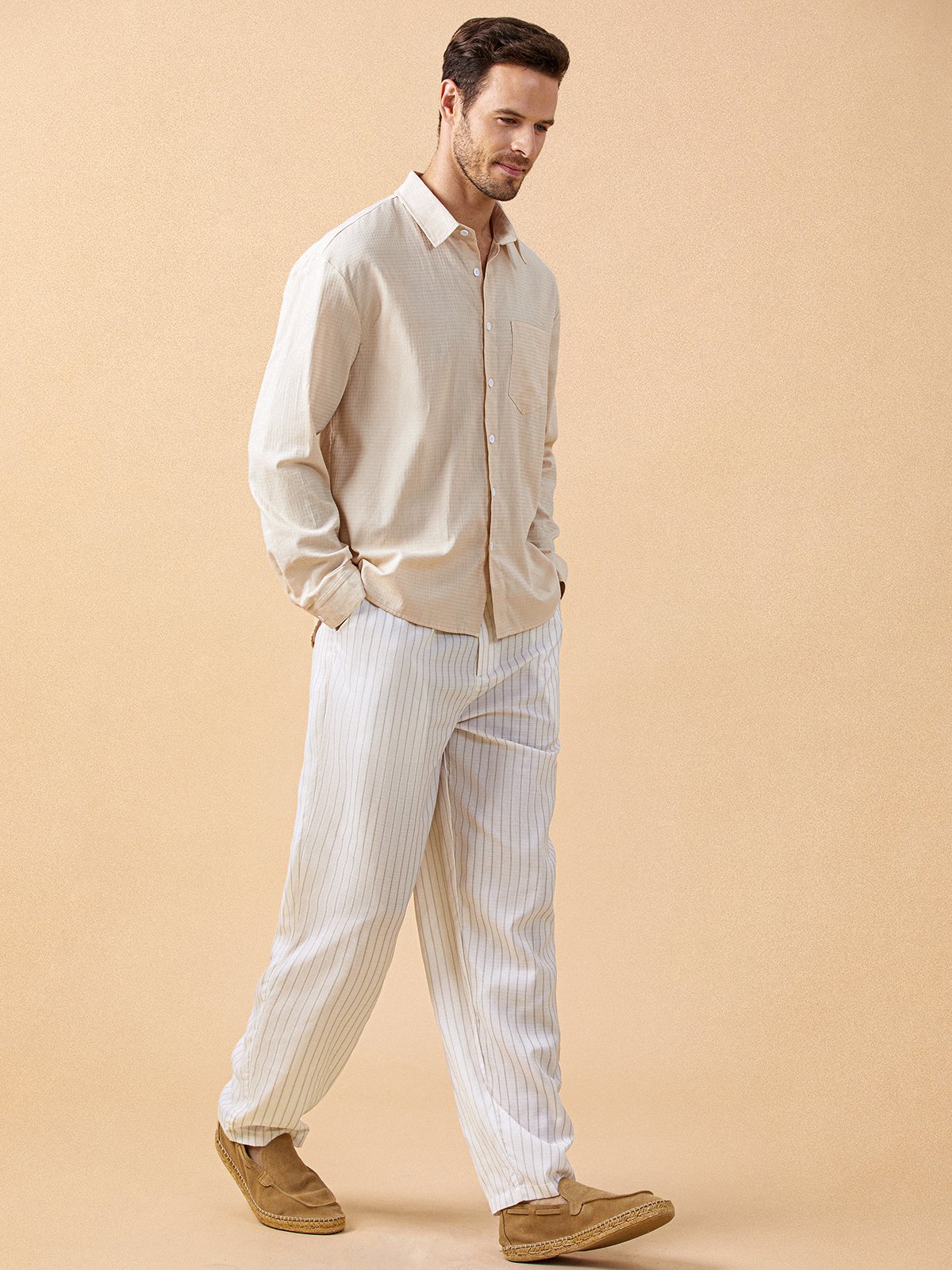 Striped Print Chino Pants