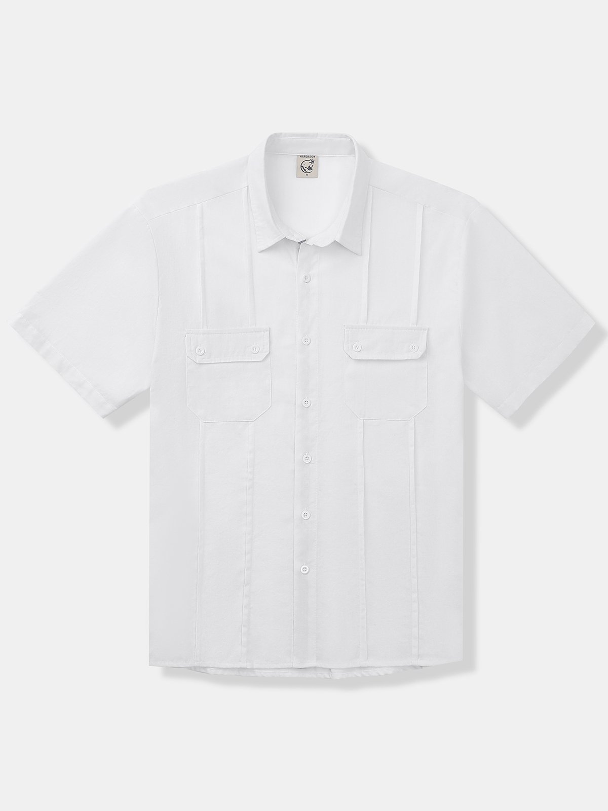 Geometric Stripes Contrast Color Chest Pocket Short Sleeve Casual Shirt