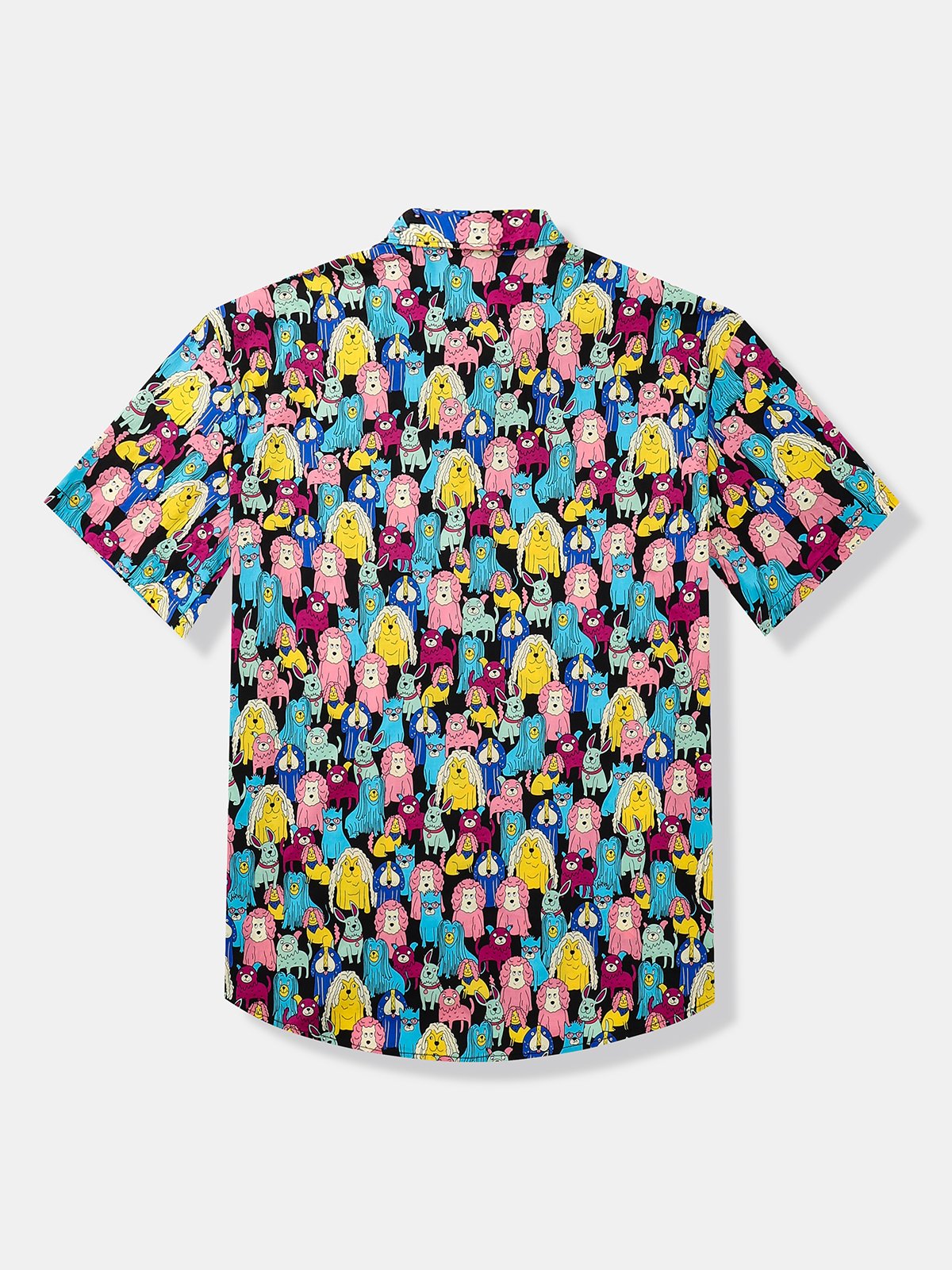 Dog Chest Pocket Short Sleeves Casual Shirt