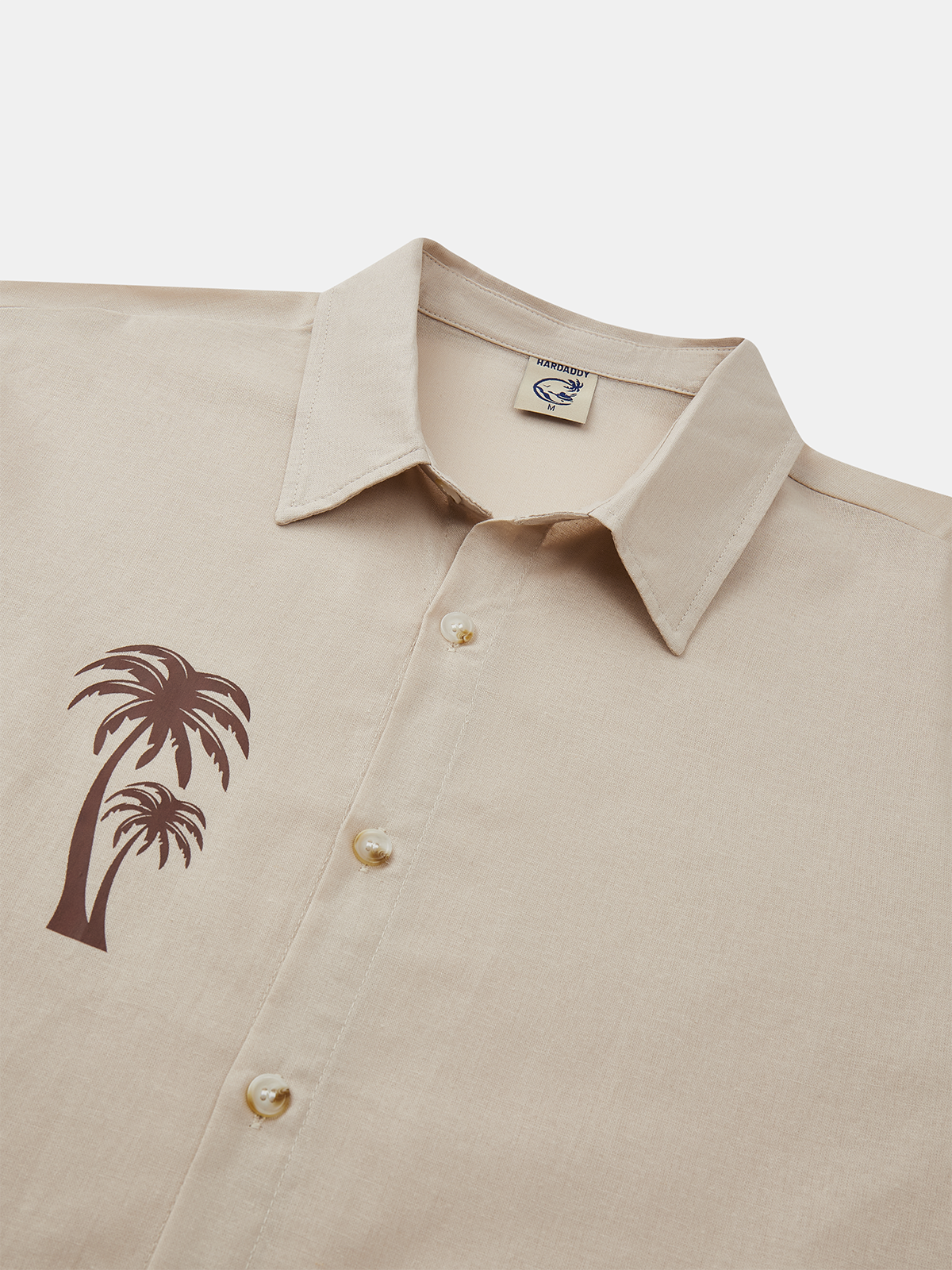 Cotton Coconut Tree Print Long Sleeve Casual Shirt