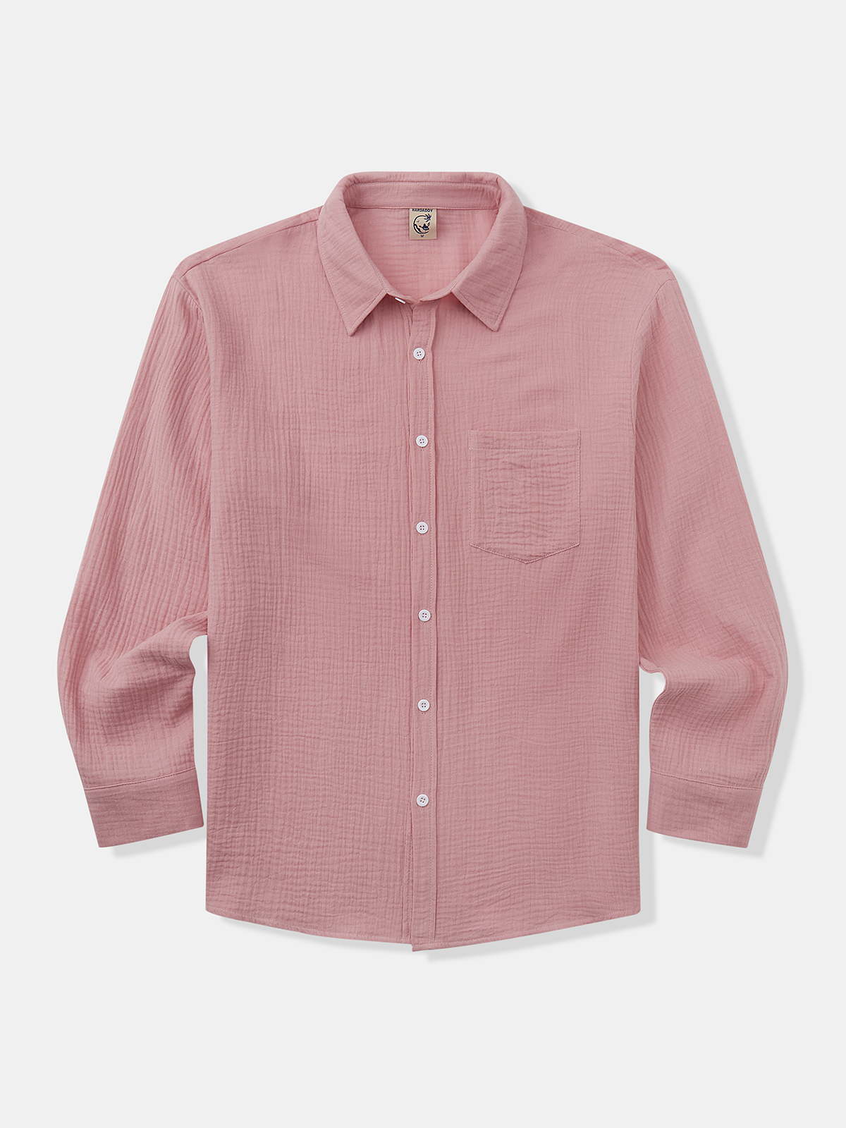 Cotton Plain Chest Pocket Long Sleeve Casual Shirt