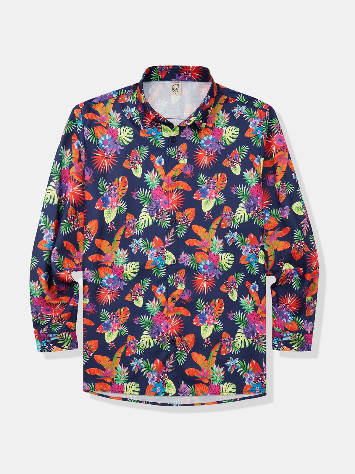 Tropical Floral Long Sleeve Casual Shirt