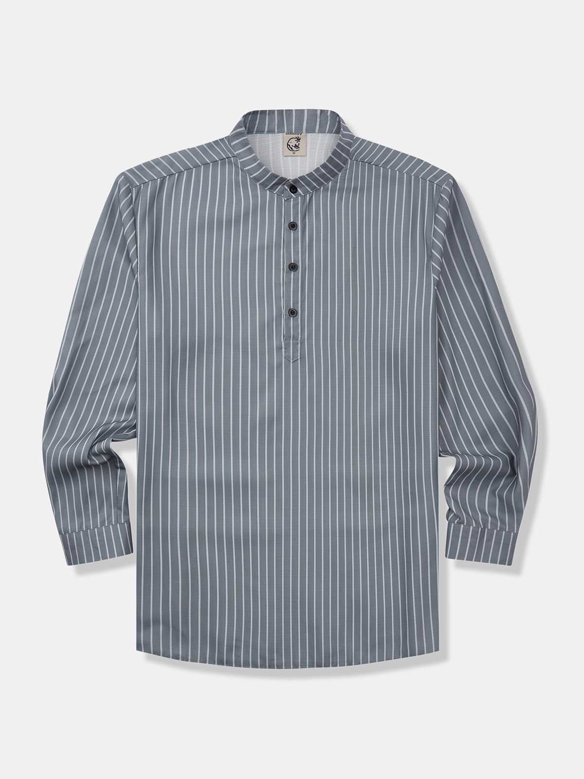 Striped Long Sleeve Casual Henley Shirt
