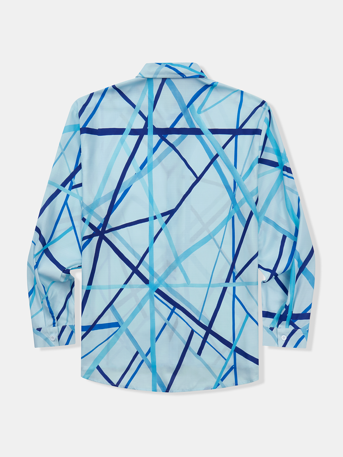 Geometric Chest Pocket Long Sleeve Casual Shirt