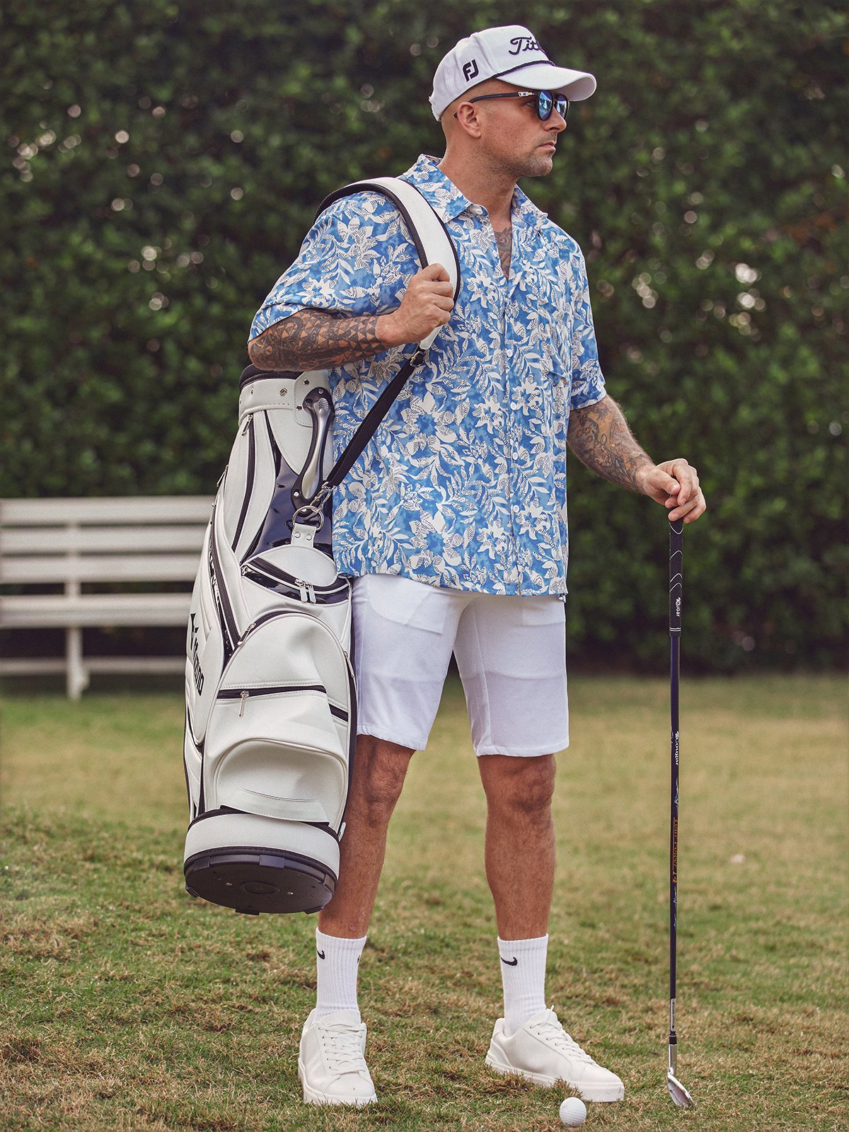 Tropical Floral Chest Pocket Short Sleeve Casual Shirt