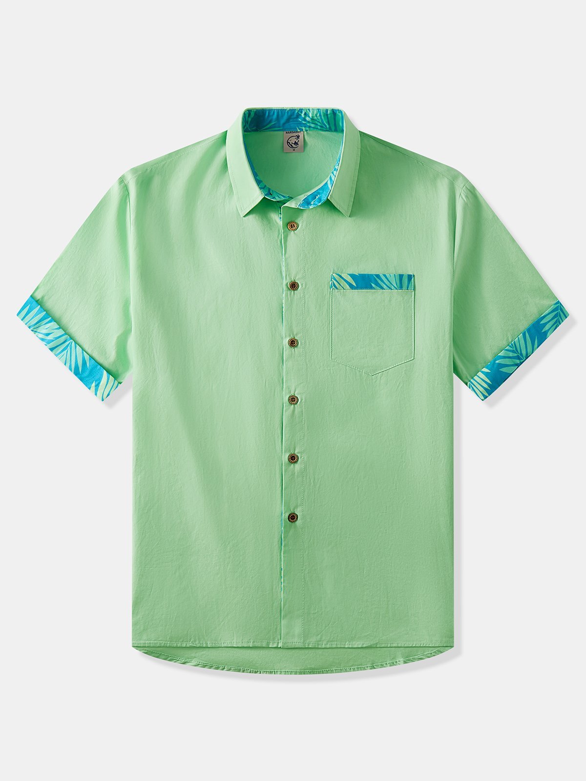 Cotton Botanical Contrast Short Sleeve Shirt