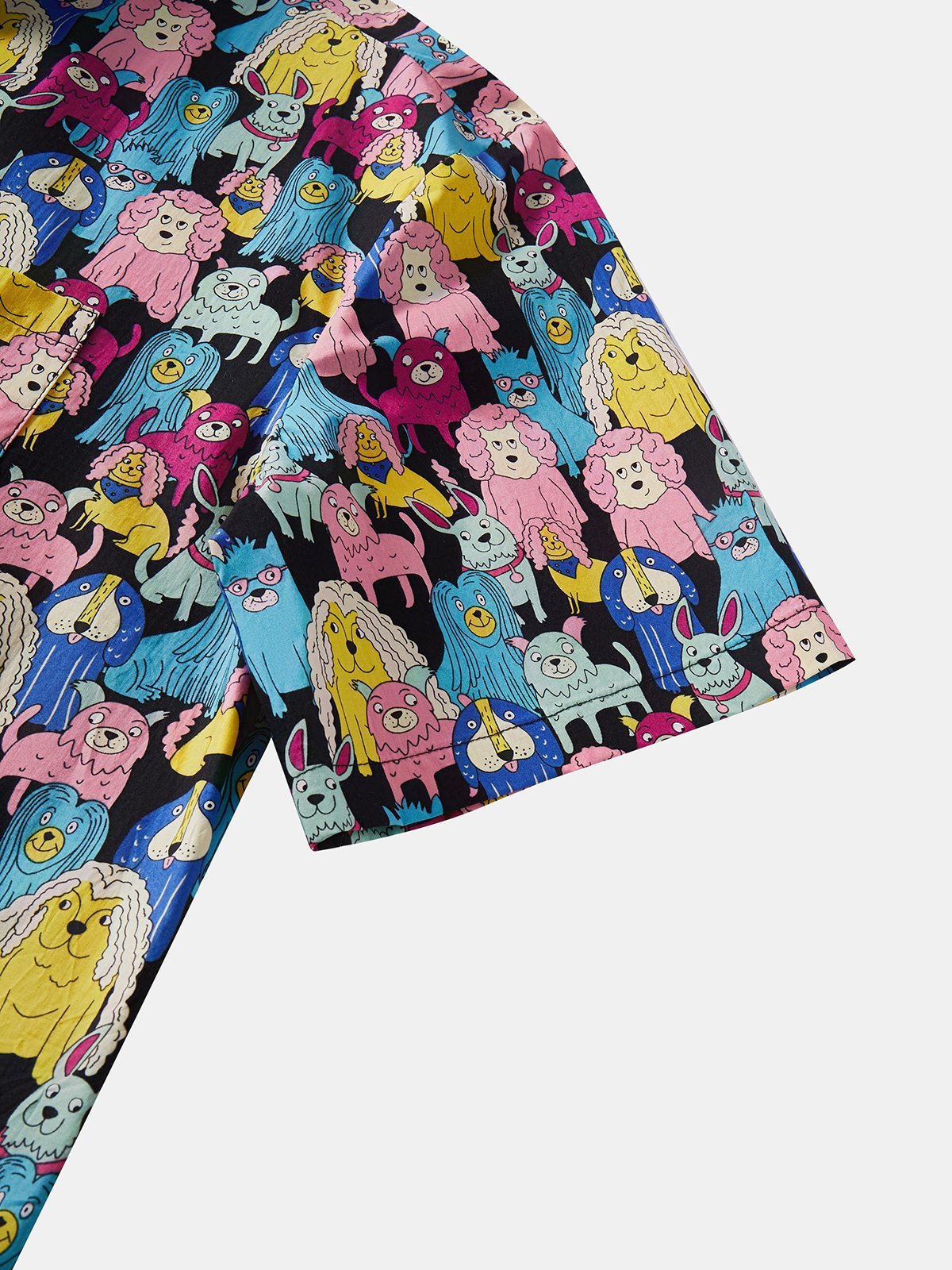 Dog Chest Pocket Short Sleeves Casual Shirt