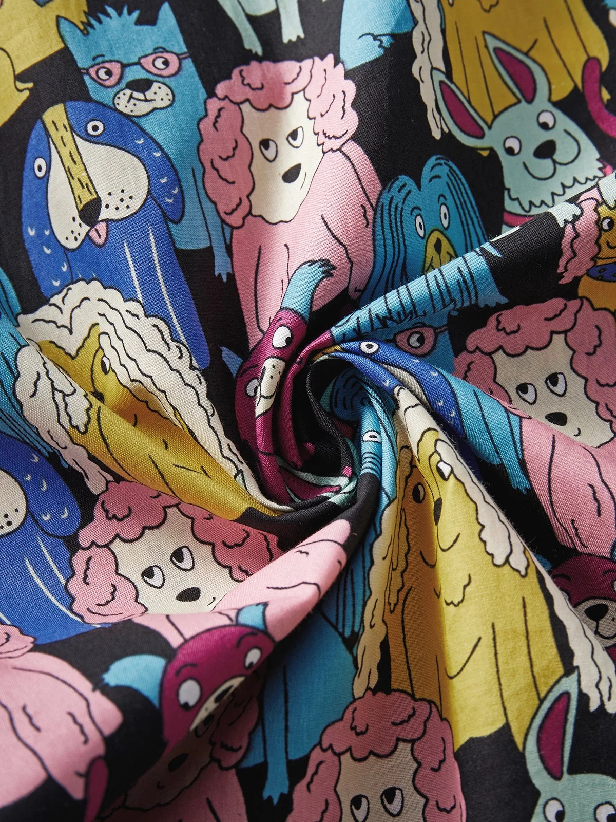 Dog Chest Pocket Short Sleeves Casual Shirt