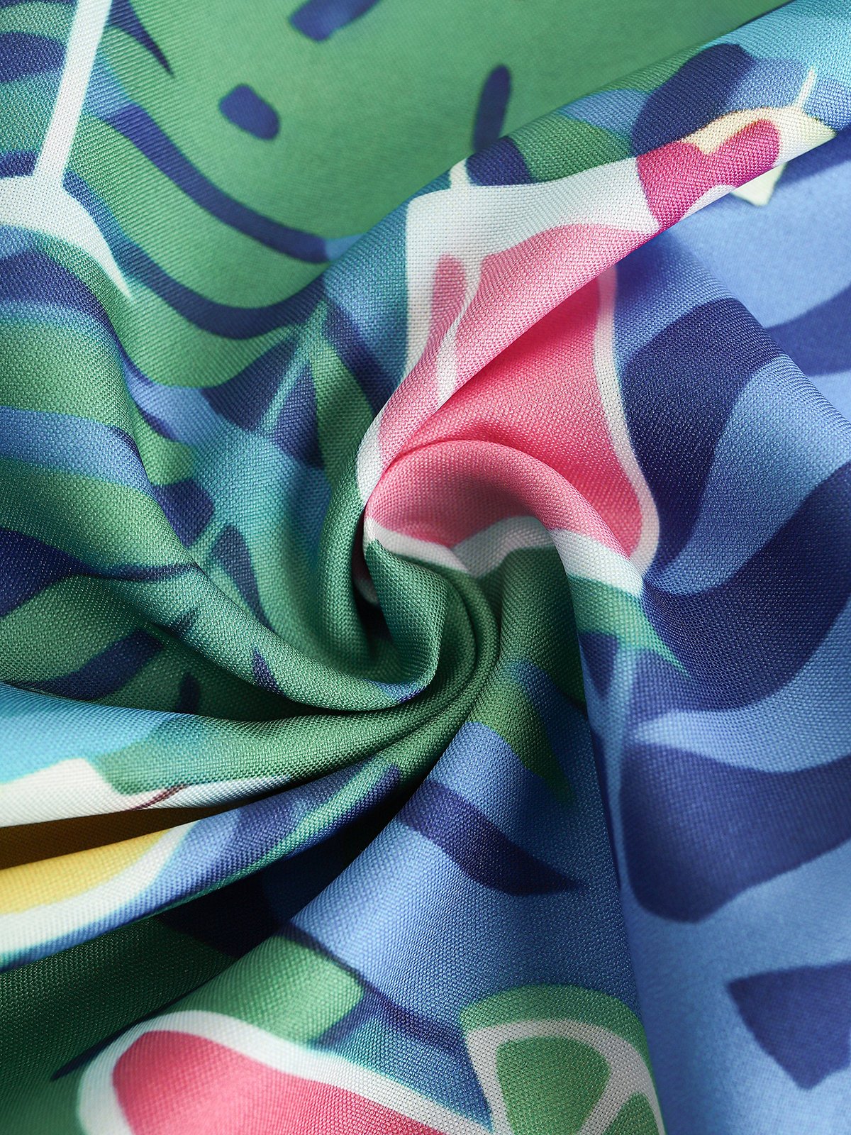 Holiday Style Hawaiian Series Botanical Flower Leaf Cocktail Element Lapel Short-Sleeved Shirt Print Top