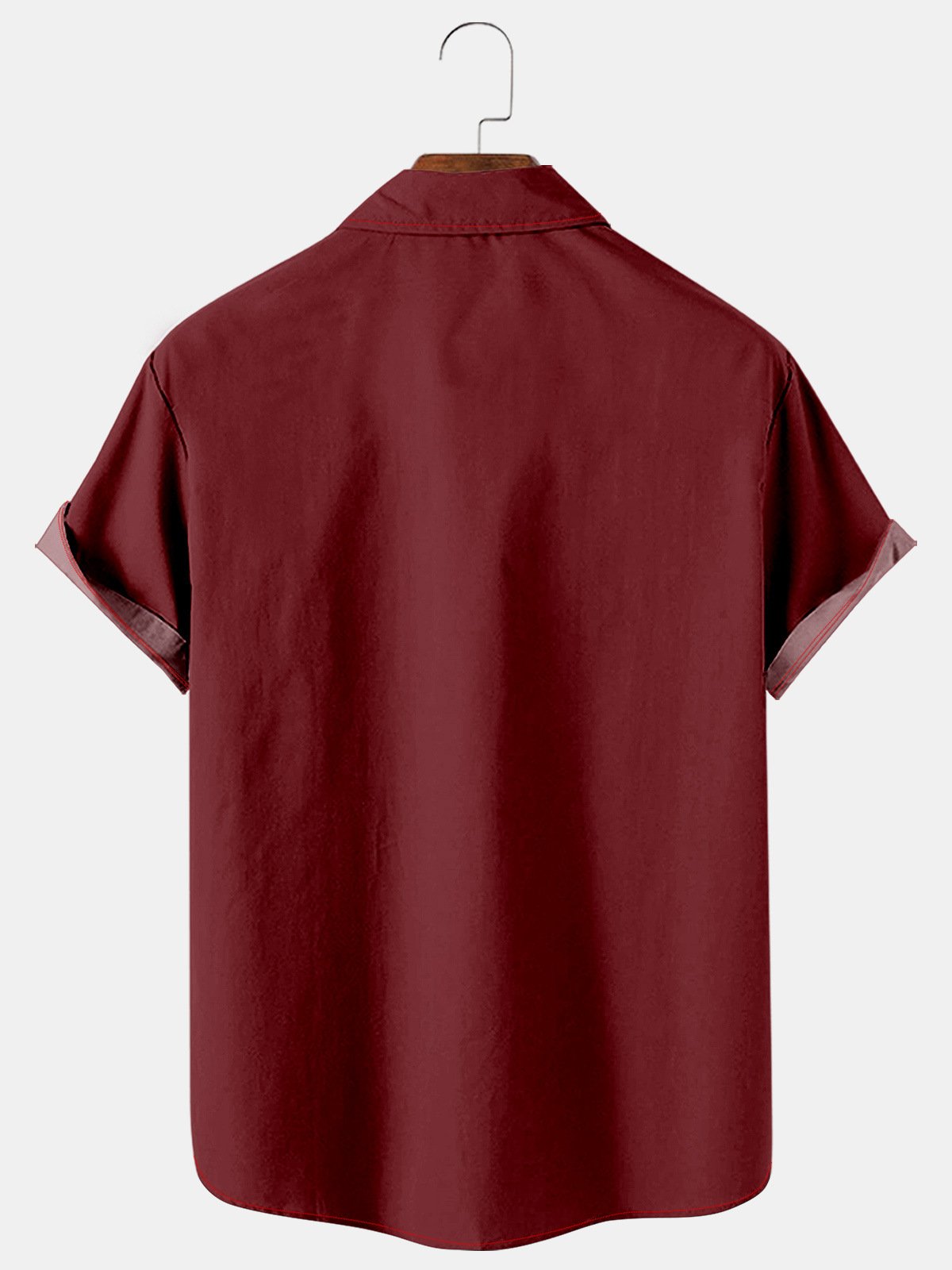 Note Wine Glass Short Sleeve Casual Men's Shirt