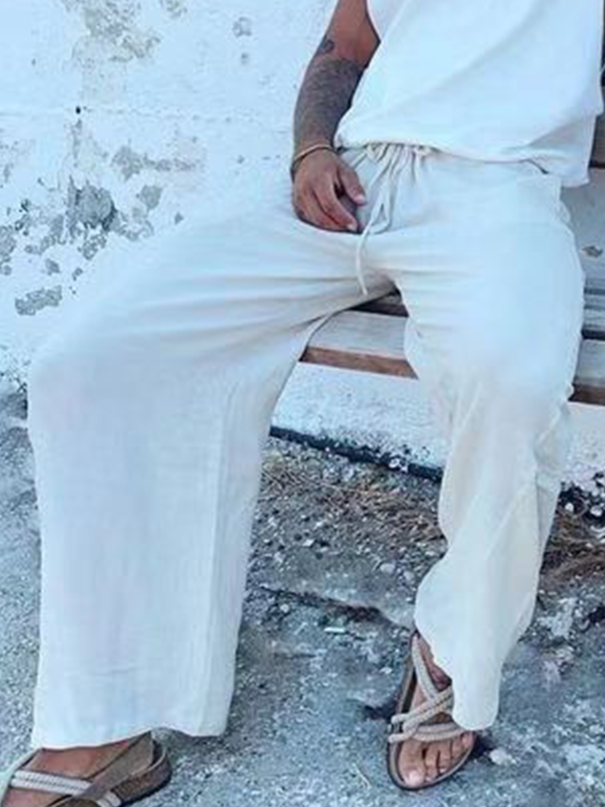 Cotton And linen Style American Casual Basic Wild linen Trousers