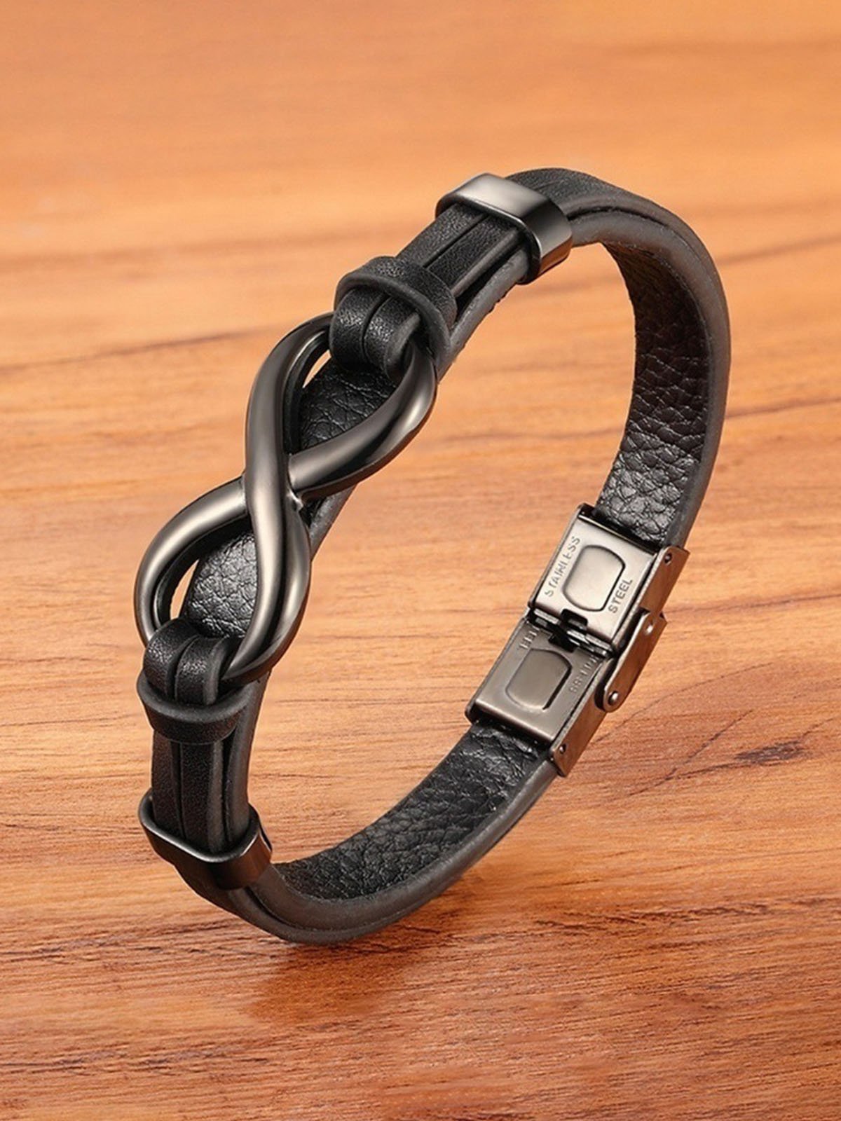 Men's Stainless Steel Leather Bracelet