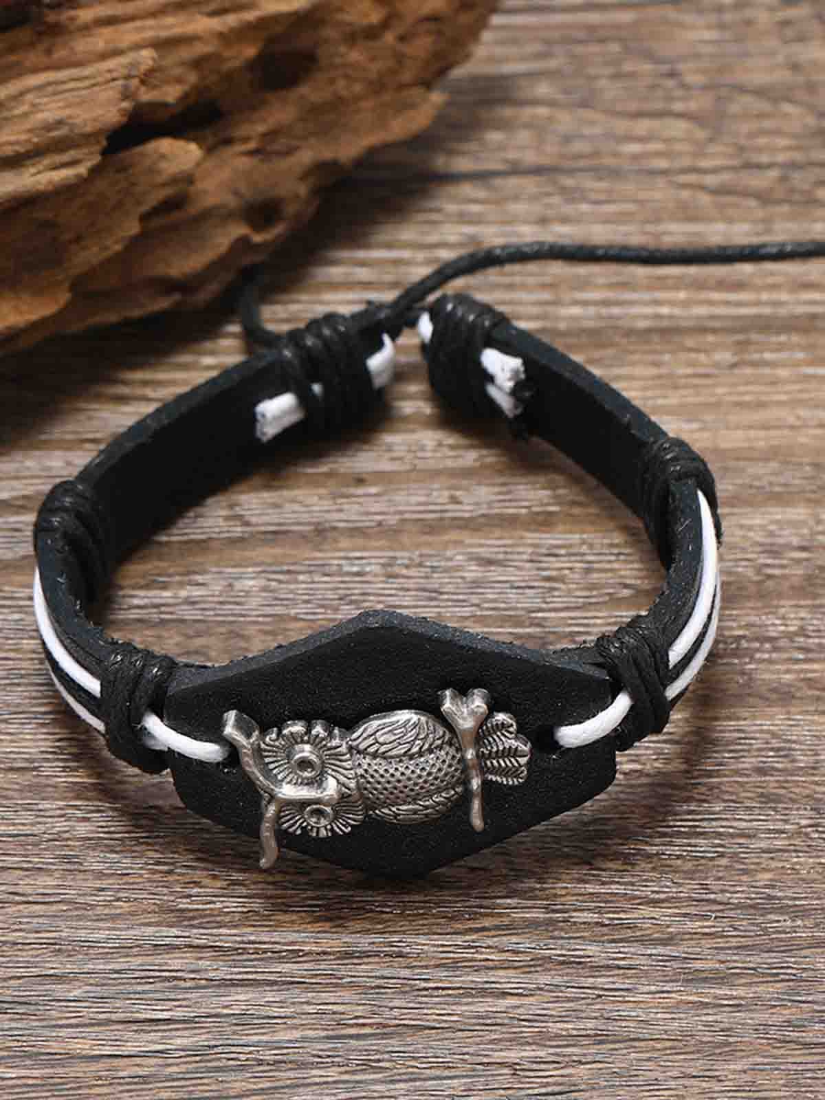 Men's Vintage Black Owl Bracelet