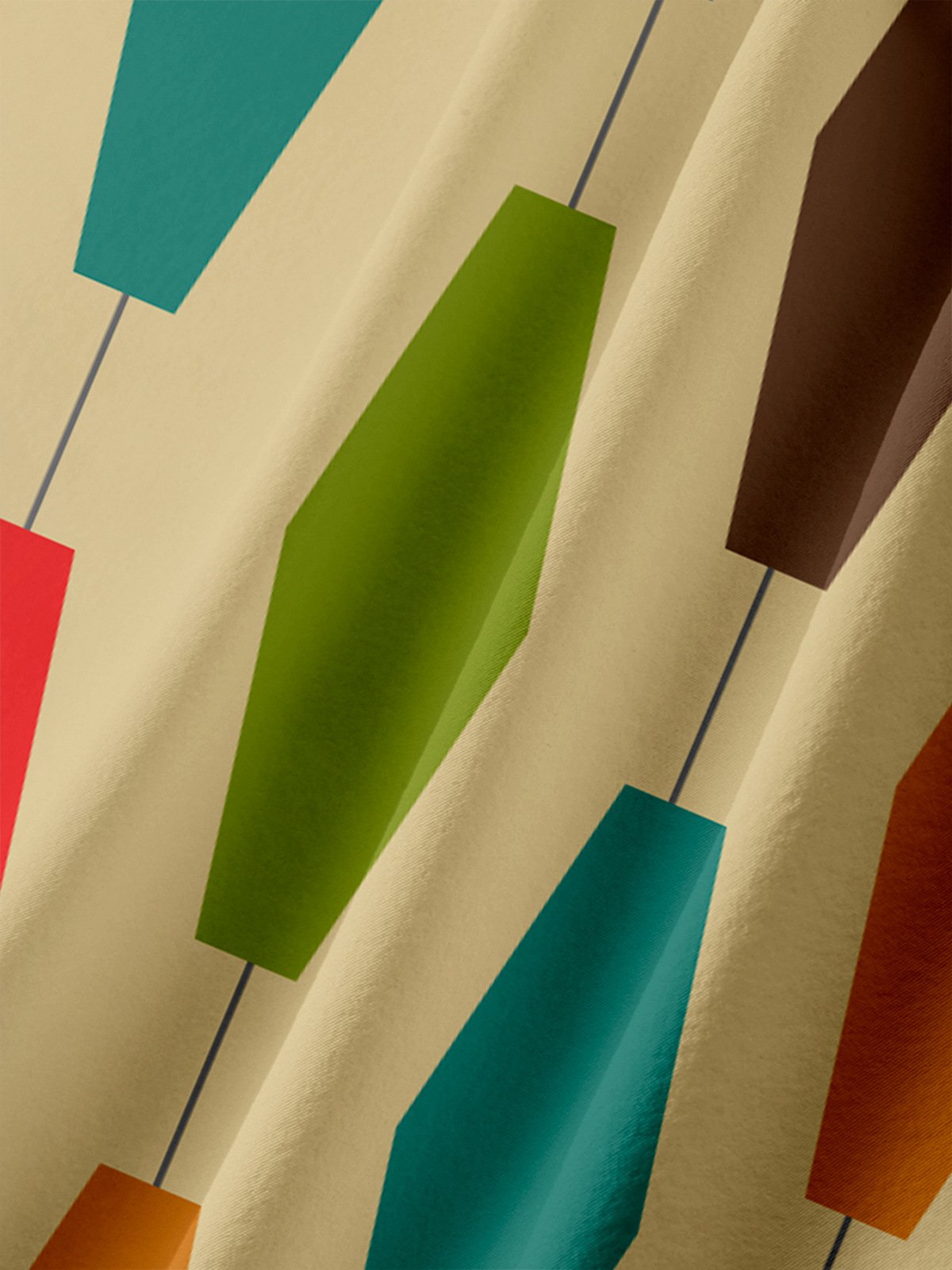 Casual Art Collection Geometric Color Block Pattern Lapel Short Sleeve Chest Pocket Shirt Print Top