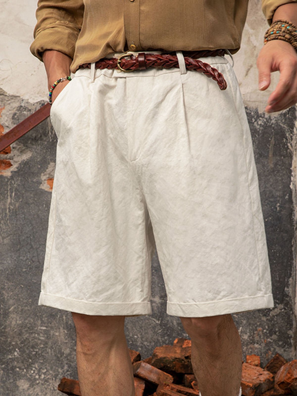 Cotton Linen Hawaiian Casual Shorts