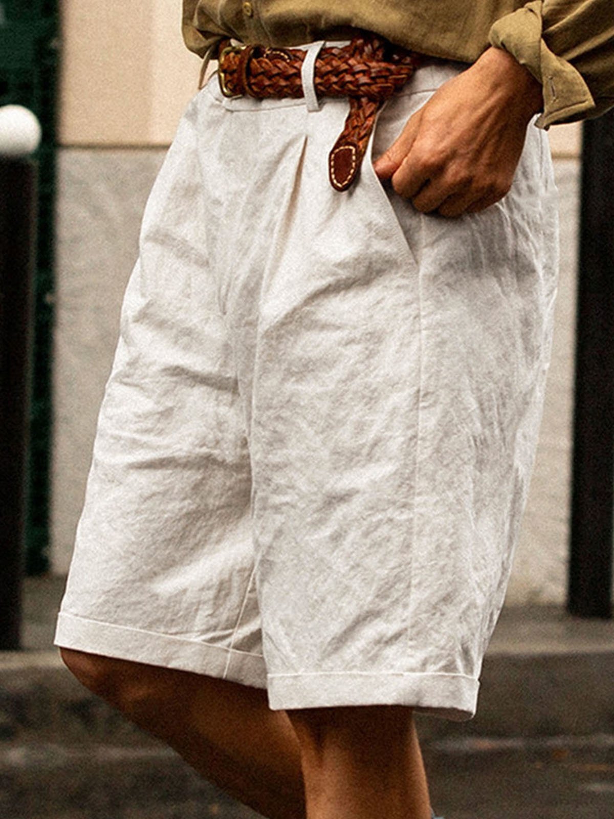 Cotton Linen Hawaiian Casual Shorts