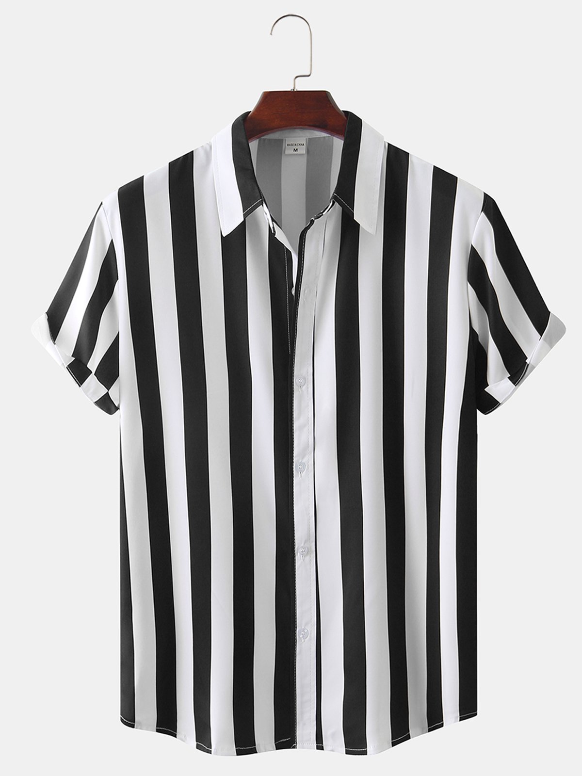 Mens Casual Striped Short Sleeve Shirt | hawalili