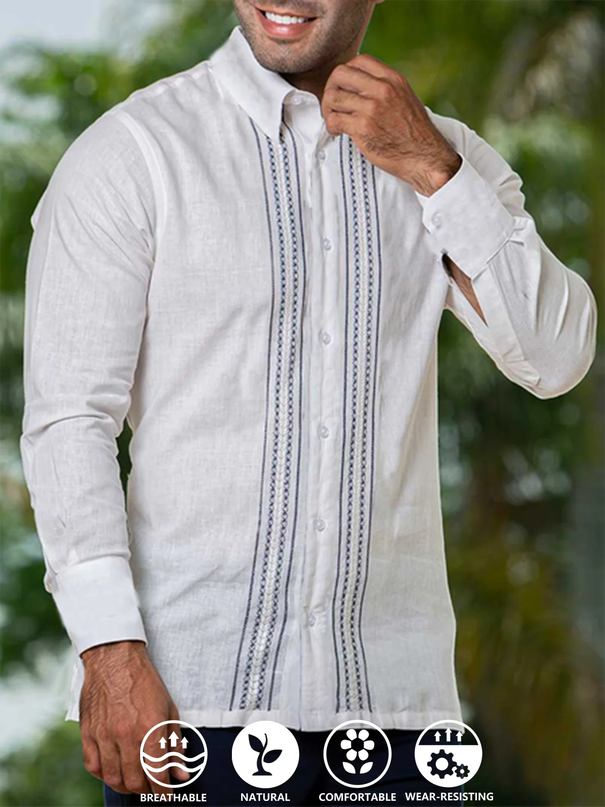 Striped Embroidered Long sleeve shirt