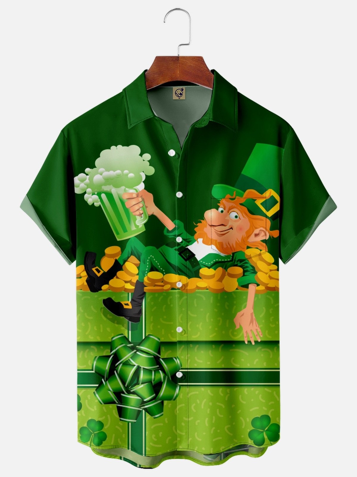 St. Patrick's Day Chest Pocket Short Sleeve Shirt | hawalili