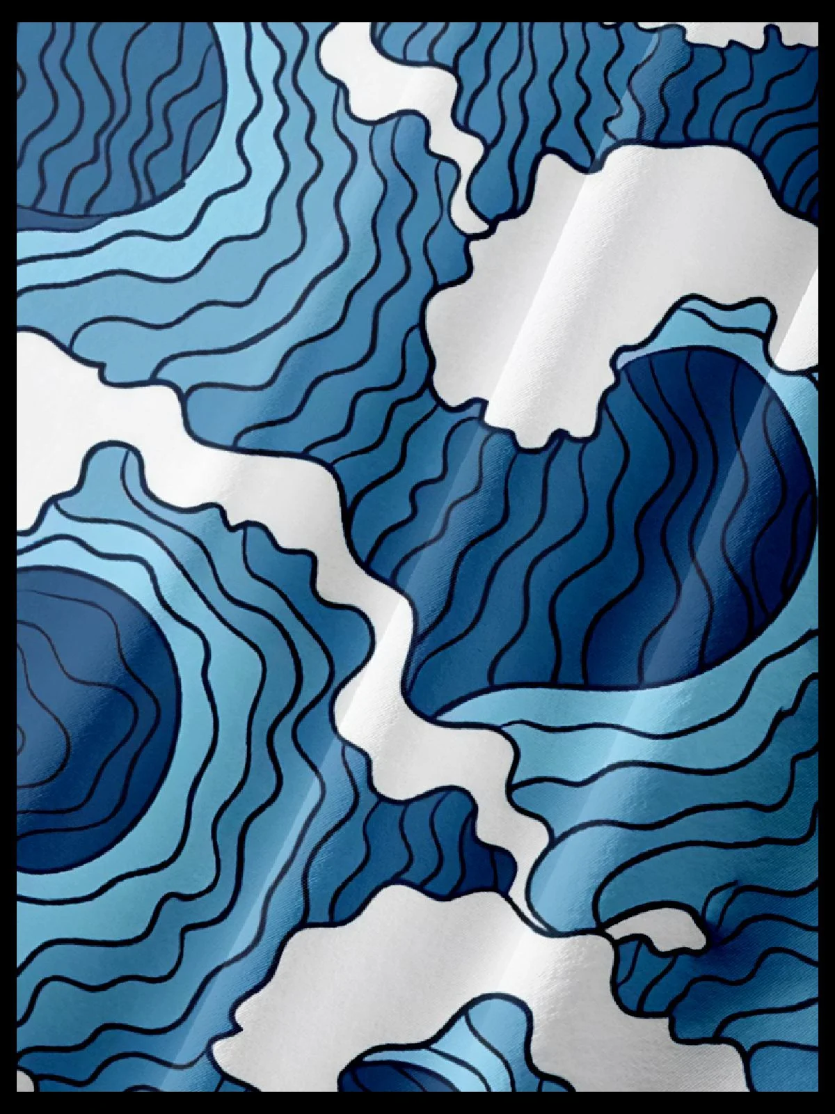 Japanese Ukiyoe Wave Chest Pocket Short Sleeve Hawaiian Shirt