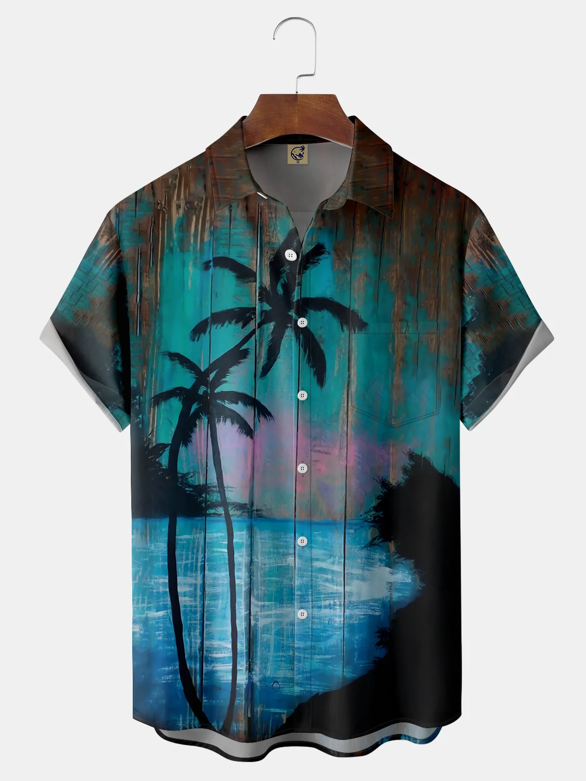 Coconut Tree Chest Pocket Short Sleeve Hawaiian Shirt | hawalili