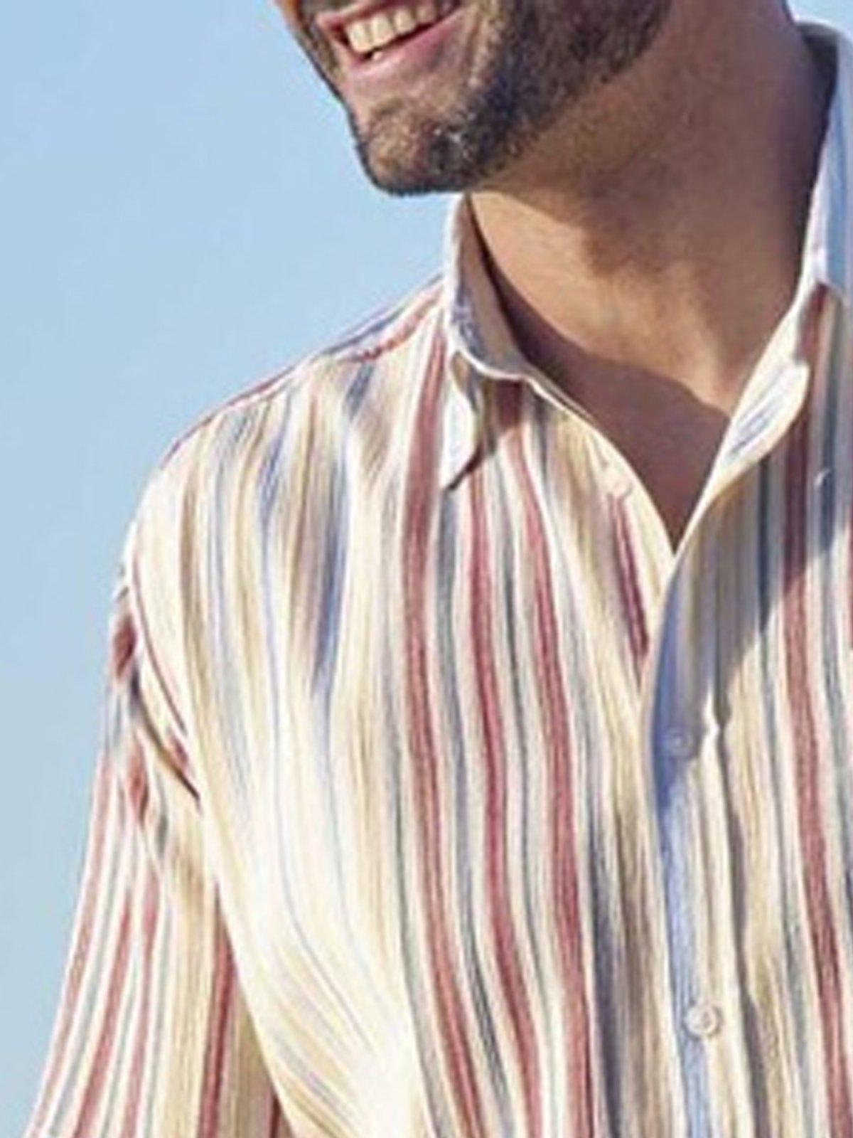 Striped Chest Pocket Short Sleeve Casual Shirt