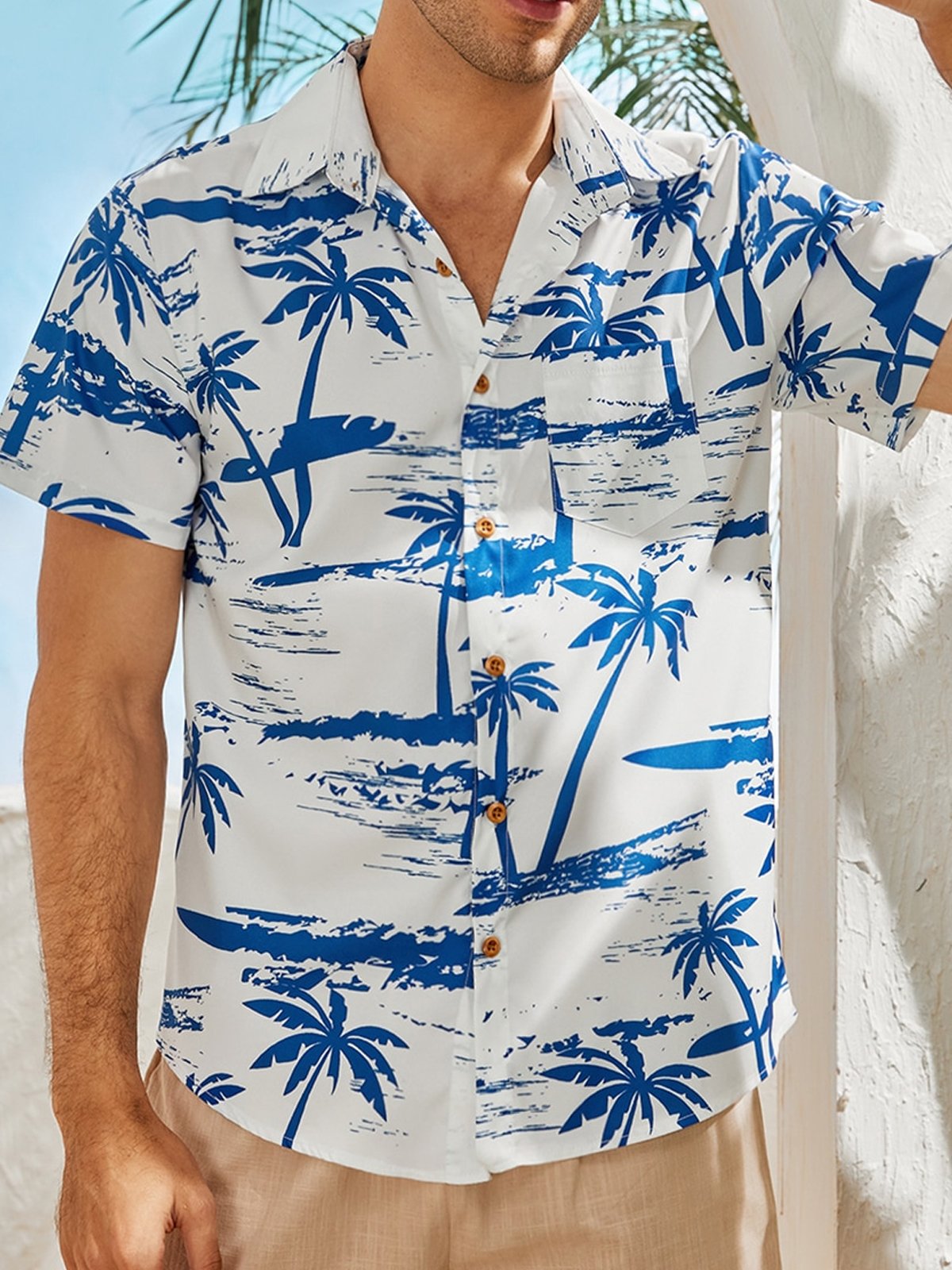 Plants Chest Pocket Short Sleeve Resort Shirt