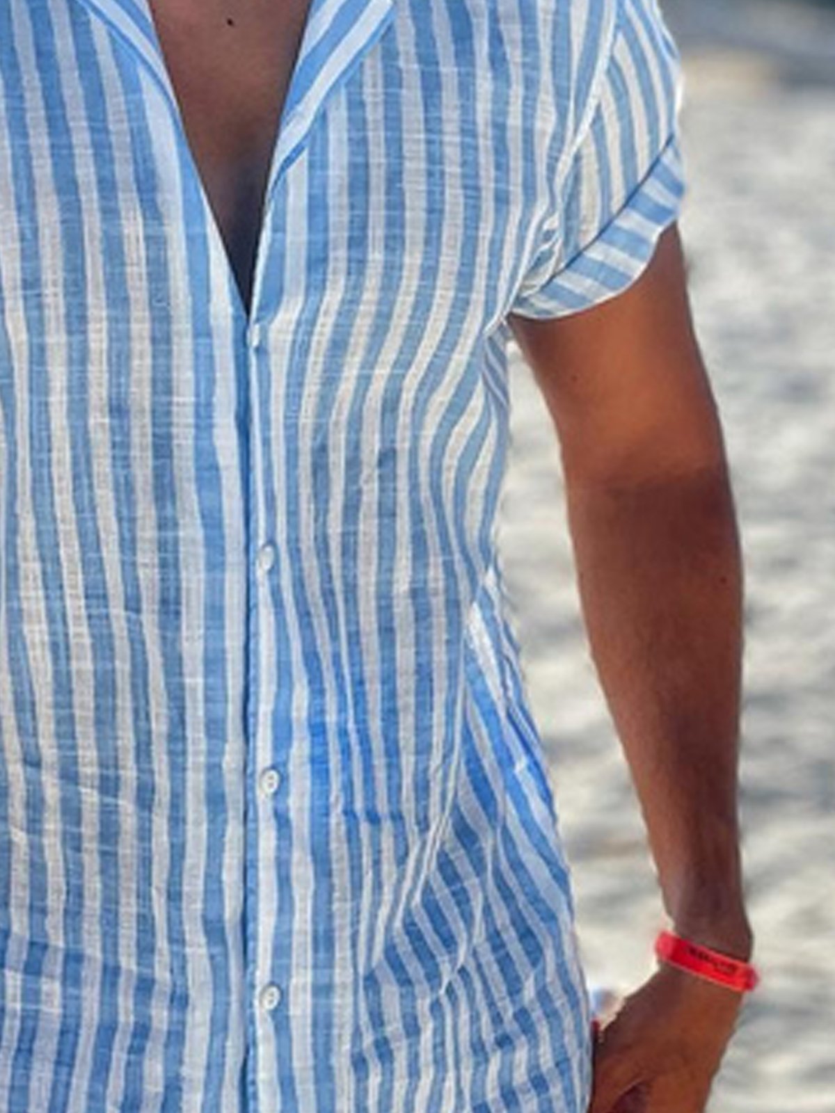 Striped Short Sleeve Casual Shirt