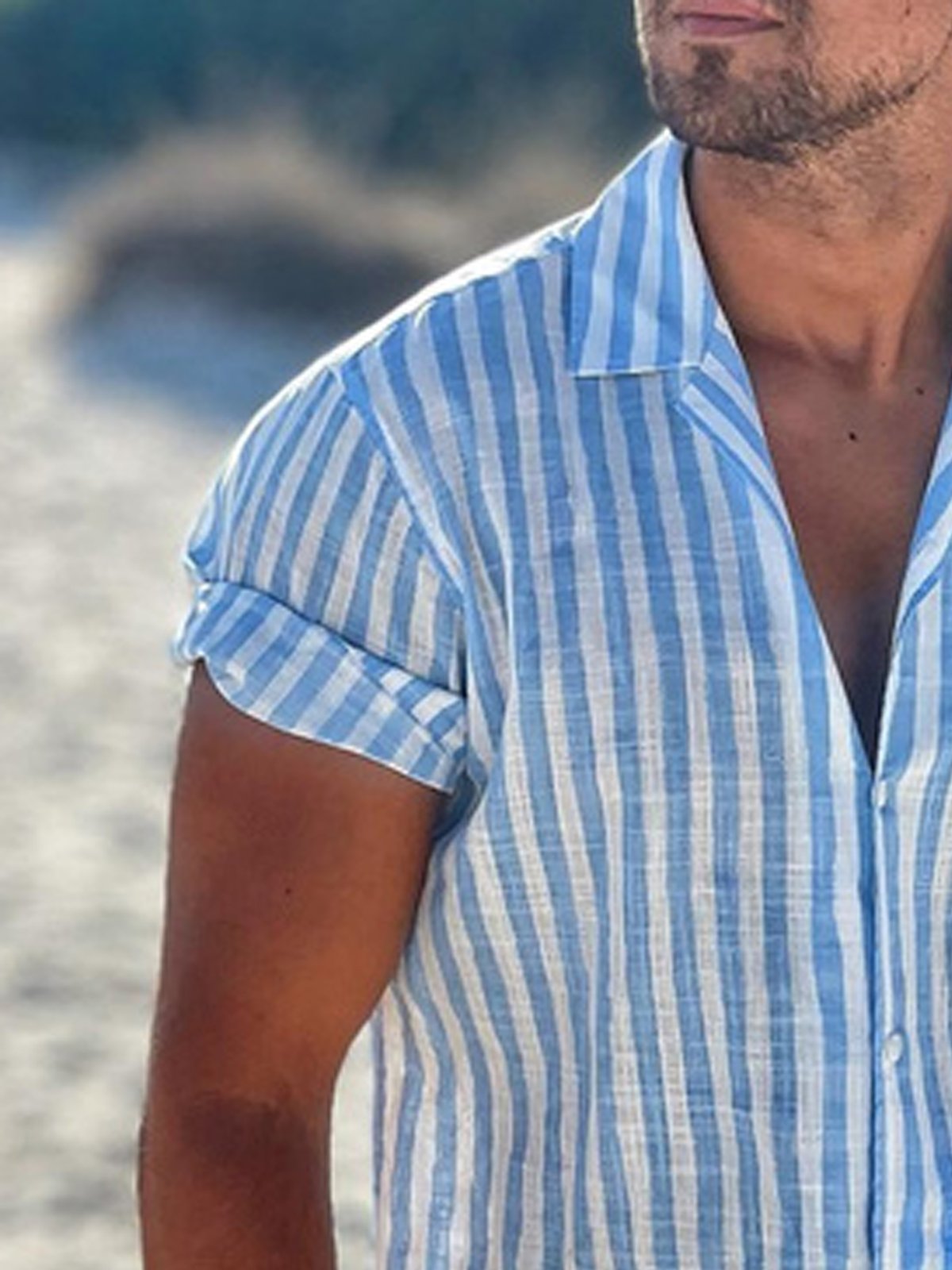 Striped Short Sleeve Casual Shirt