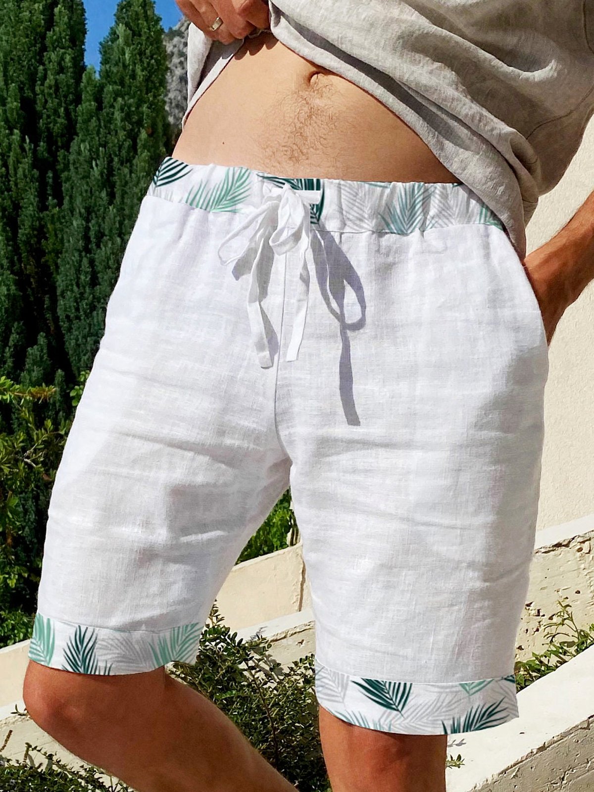 Plants Drawstring Bermuda Short