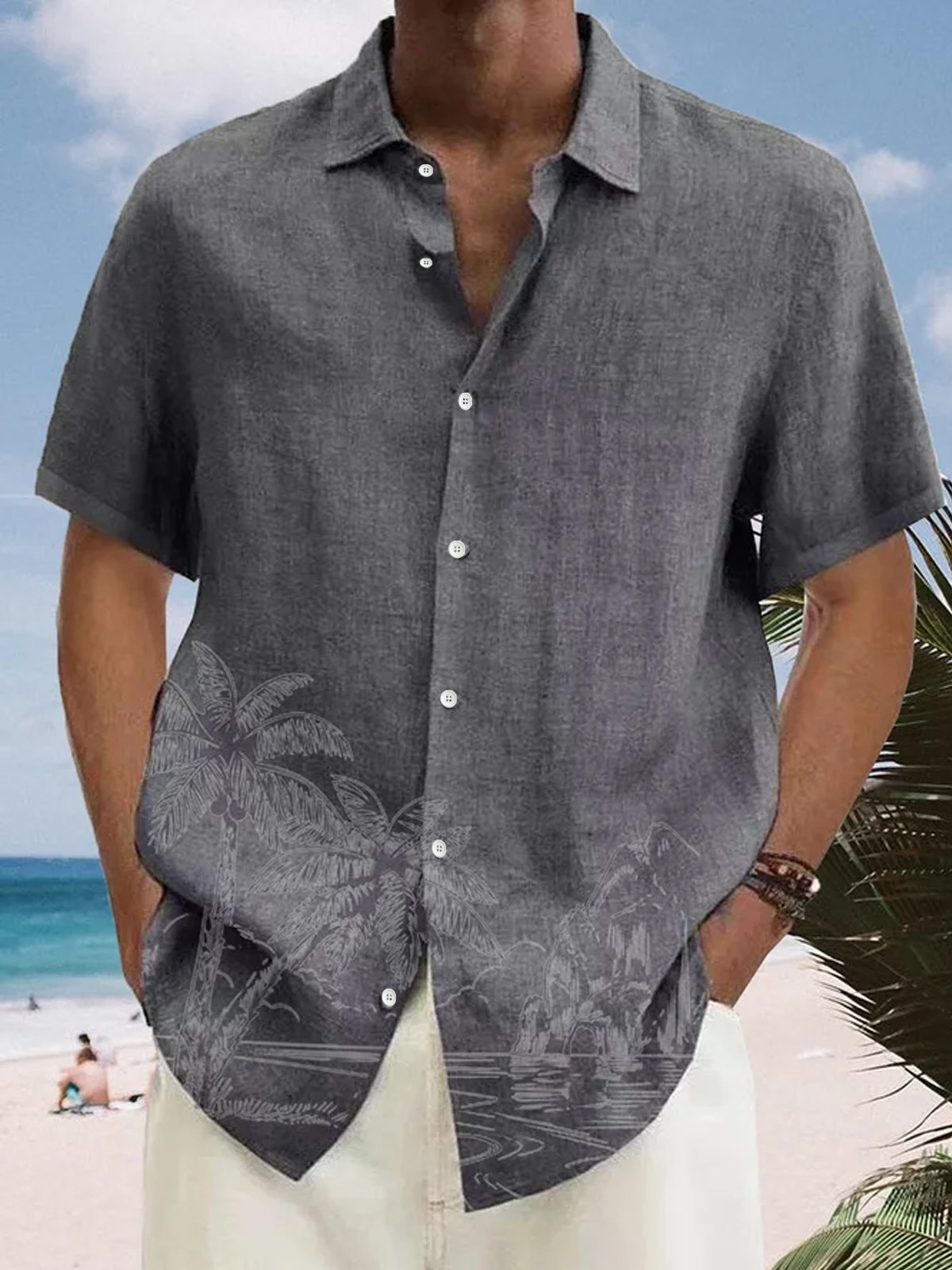 Coconut Tree Short Sleeve Resort Shirt