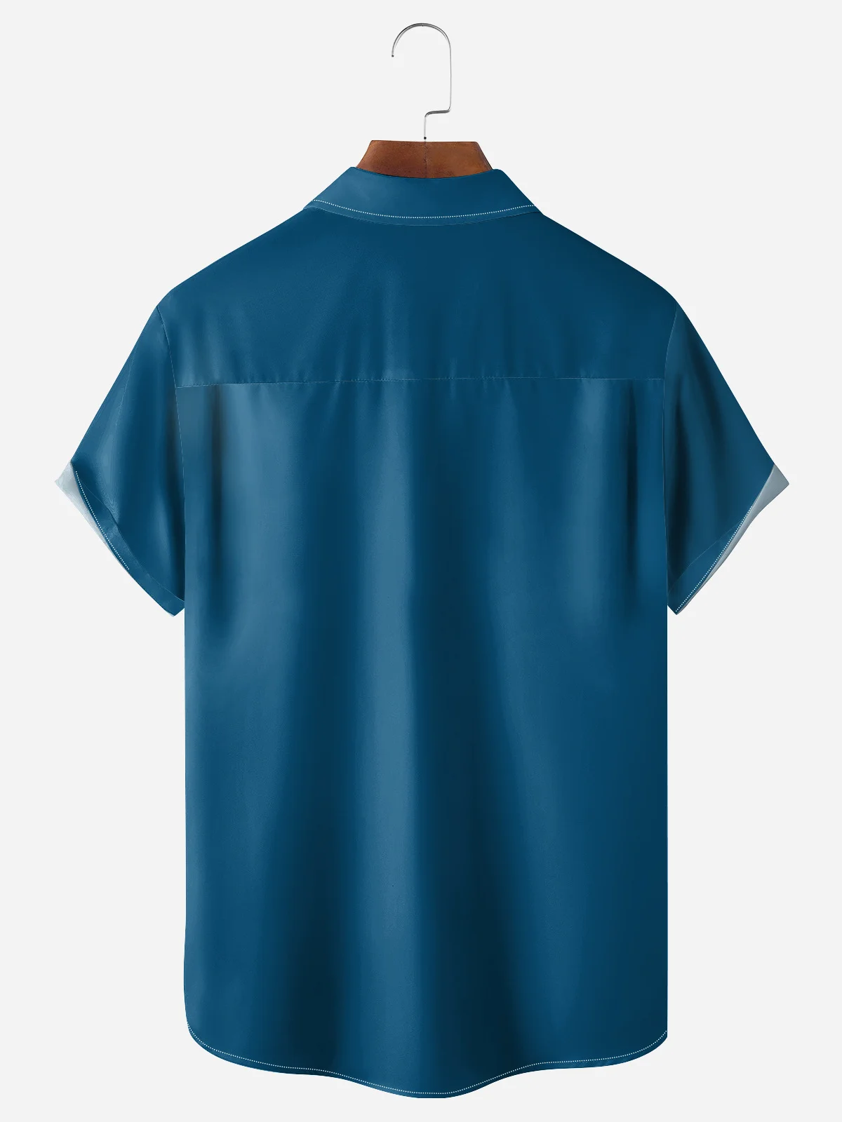 Surfing Shark Chest Pocket Short Sleeve Bowling Shirt