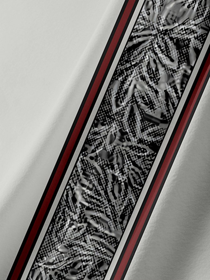 Big Size Textured Chest Pocket Short Sleeve Bowling Shirt