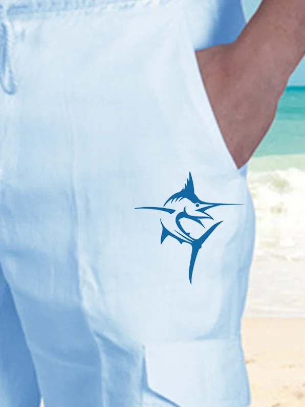 Cotton Marlin Fish Casual Shorts