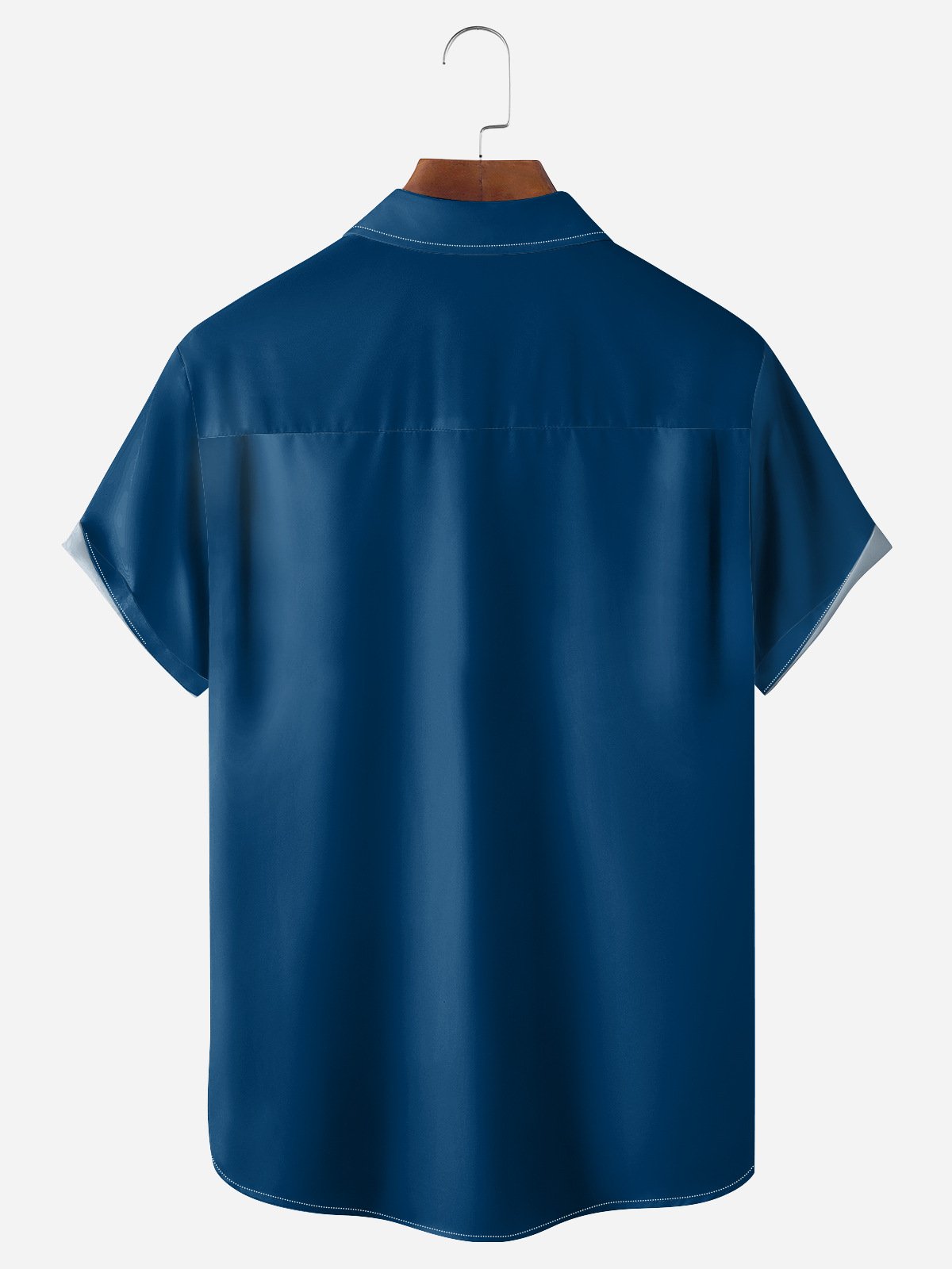 Basic Chest Pocket Short Sleeve Bowling Shirt